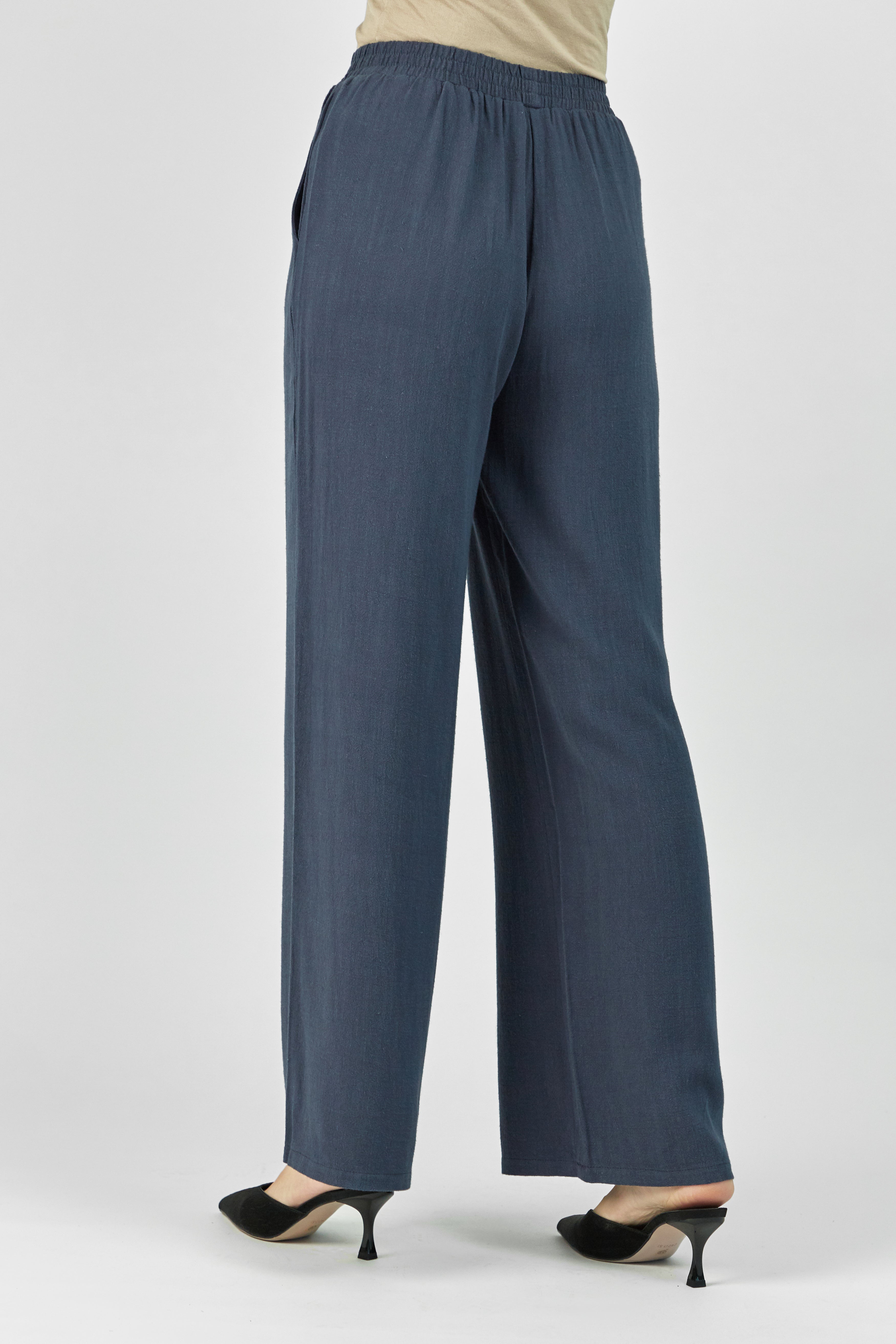 Linen Blend Pants - Royal Blue