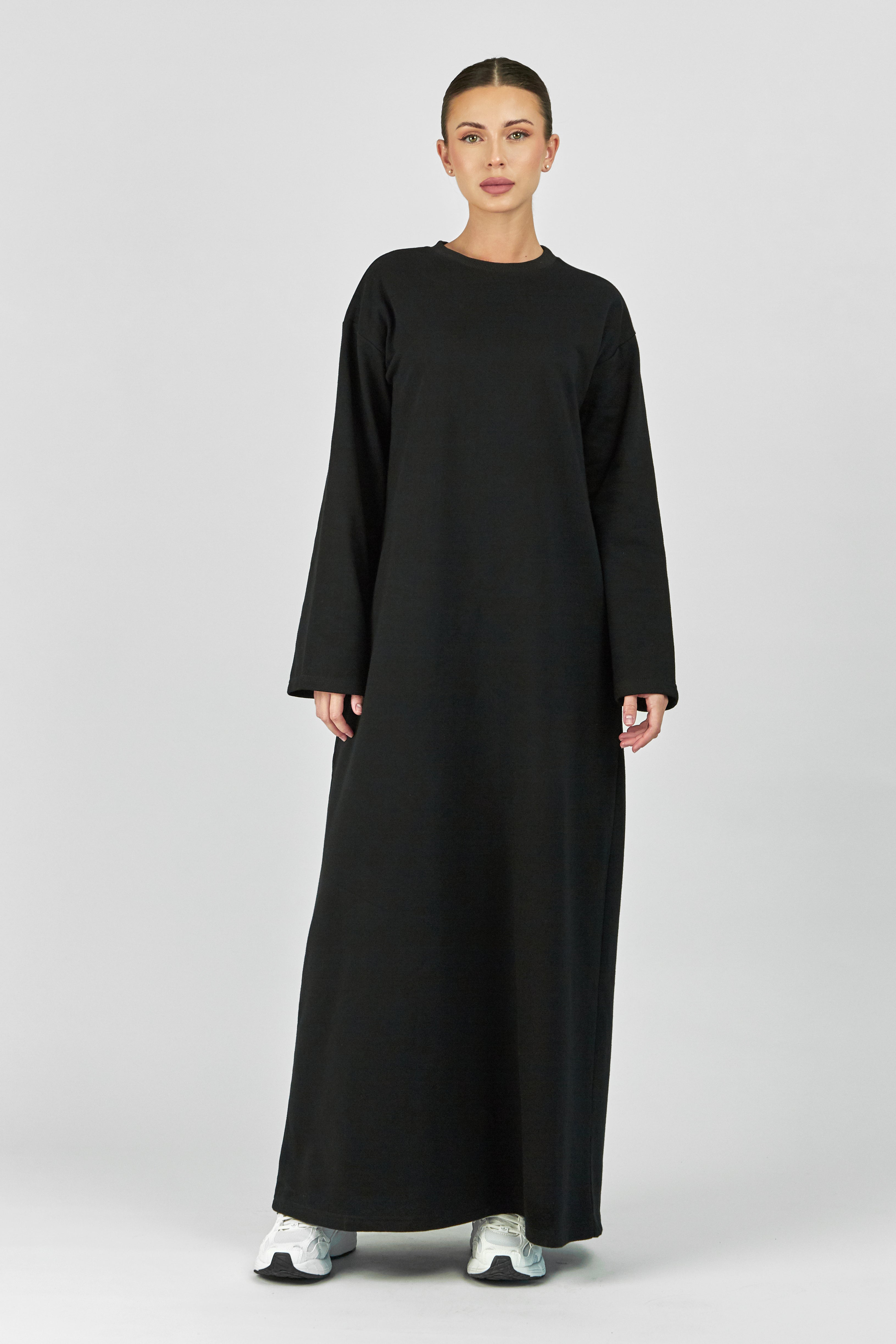 AE - Wide Sleeve Sweatshirt Dress - Black