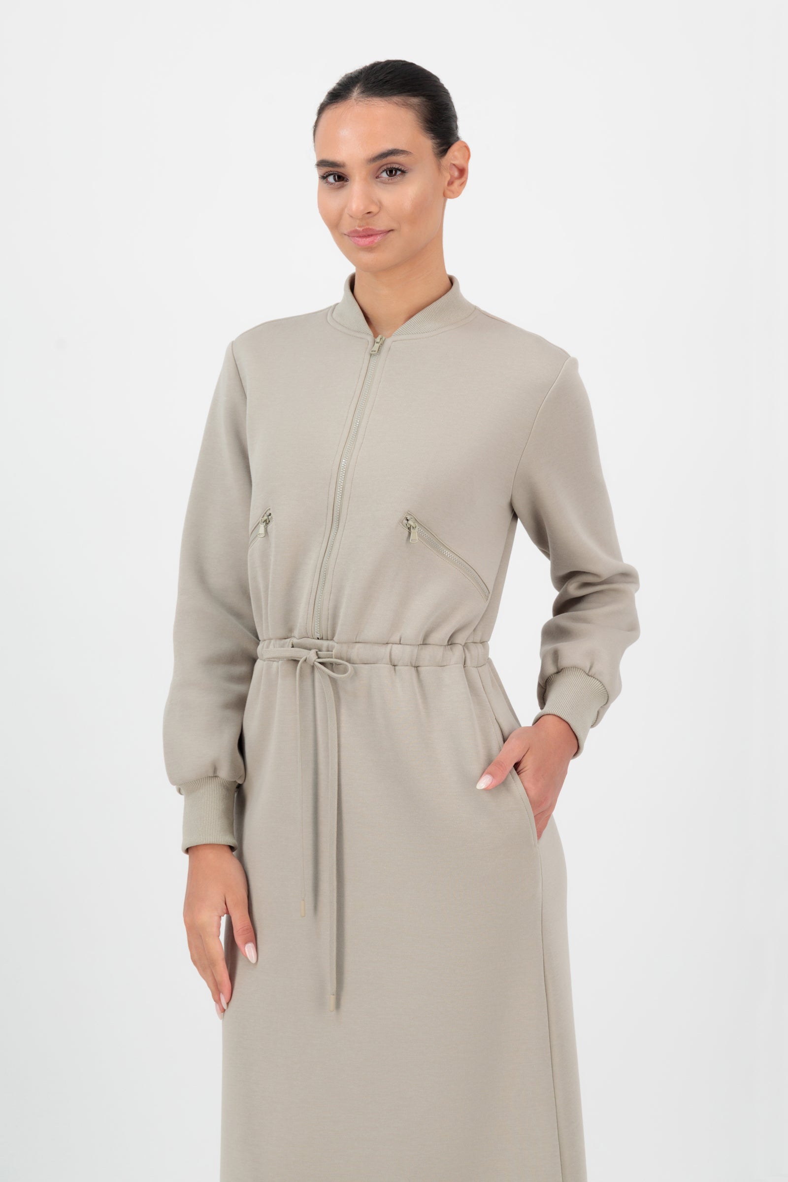 Half Zip Sweatshirt Dress - Halwa