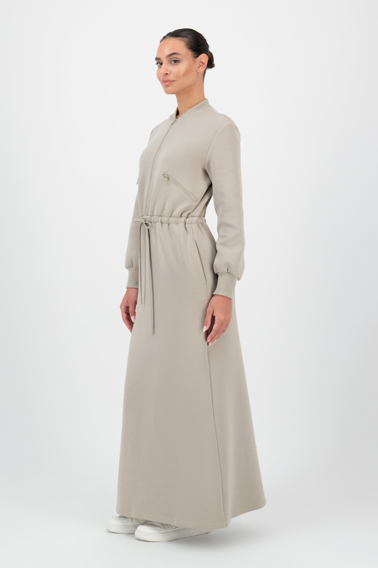 Half Zip Sweatshirt Dress - Halwa