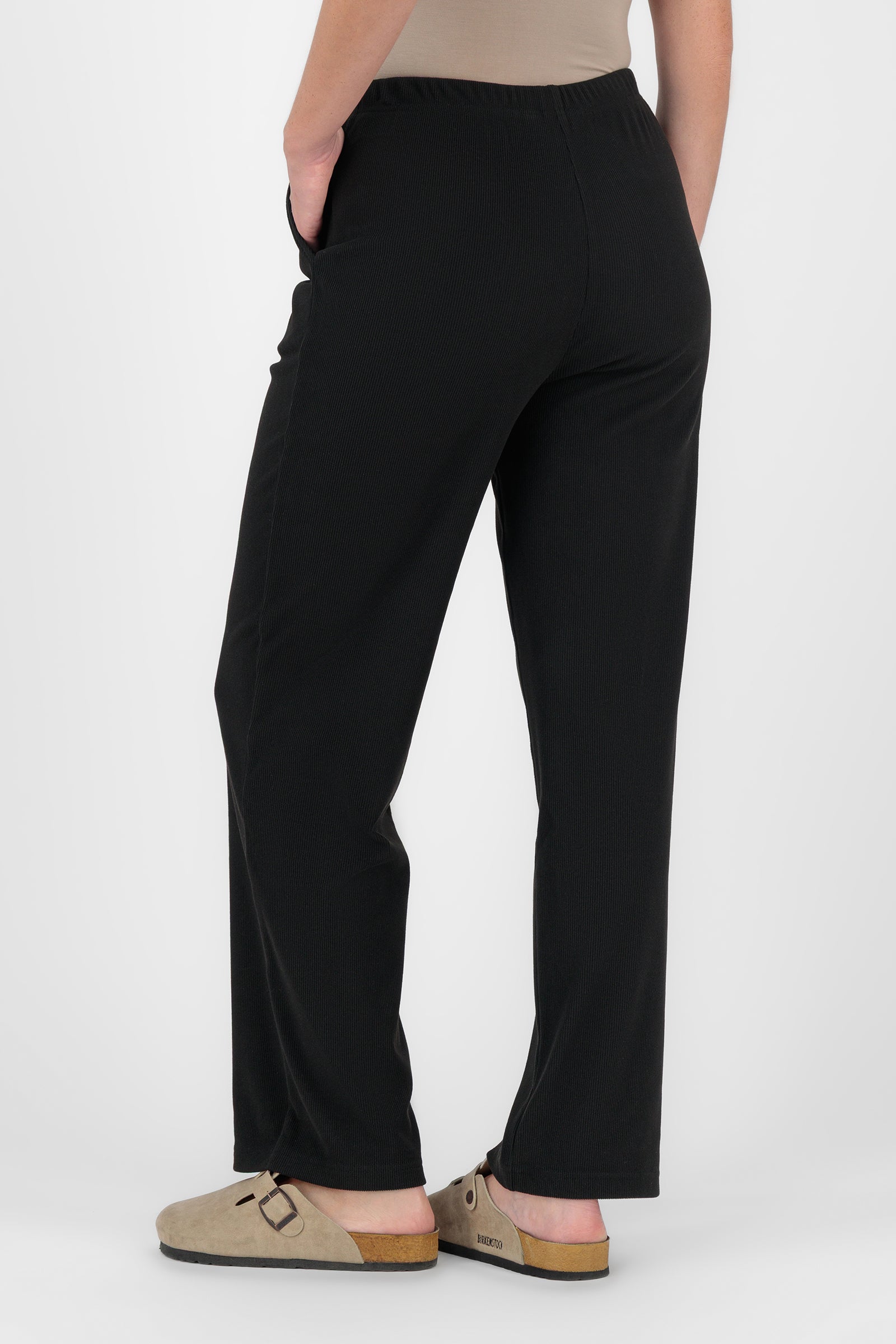Velour Knit Pants - Black