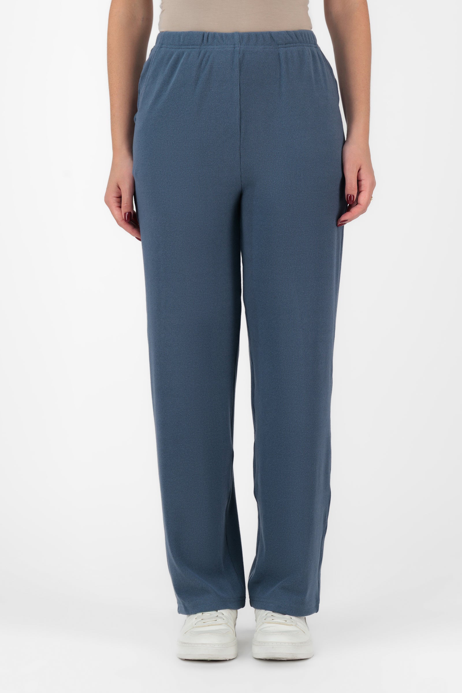 Velour Knit Pants - Royal Blue