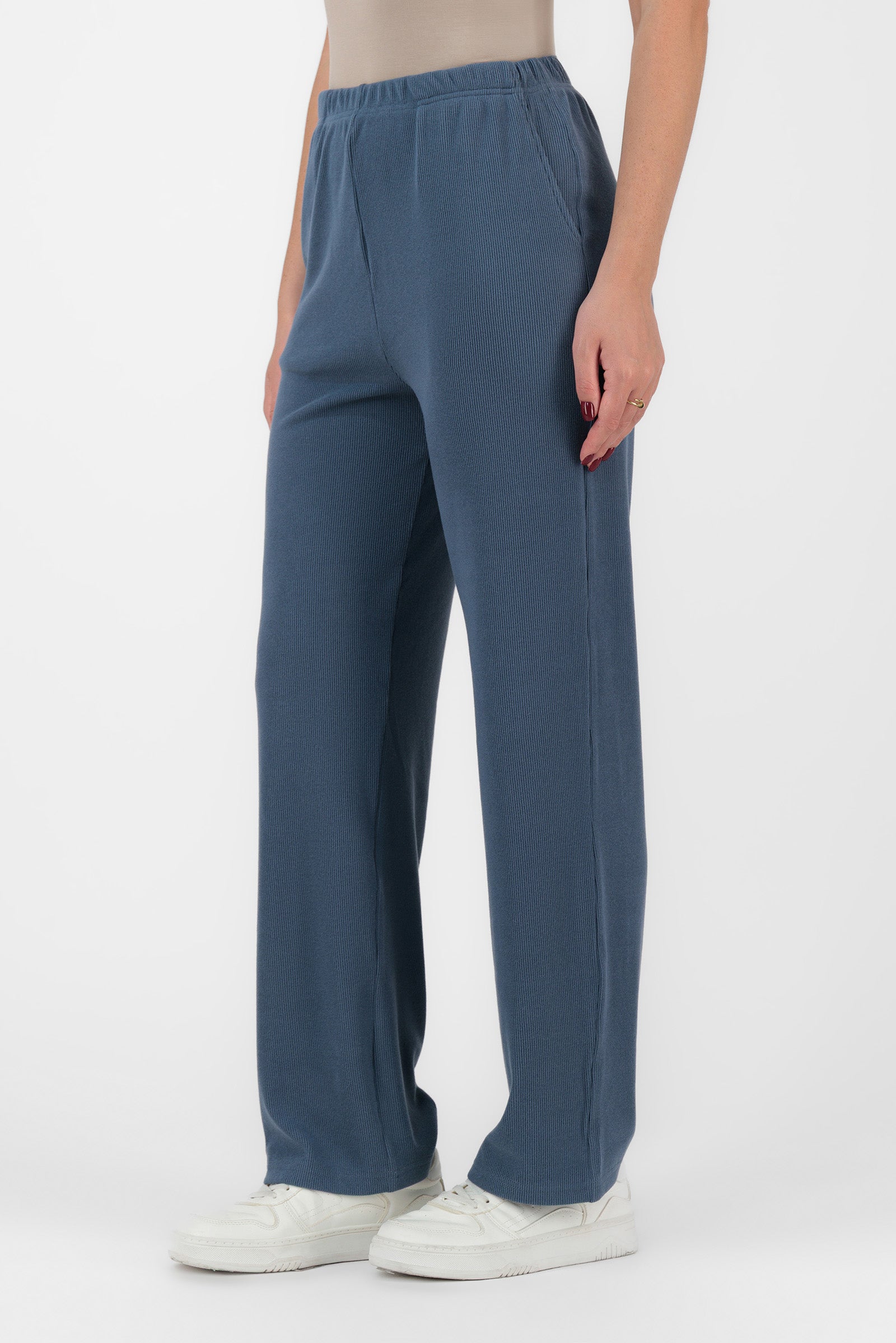 Velour Knit Pants - Royal Blue