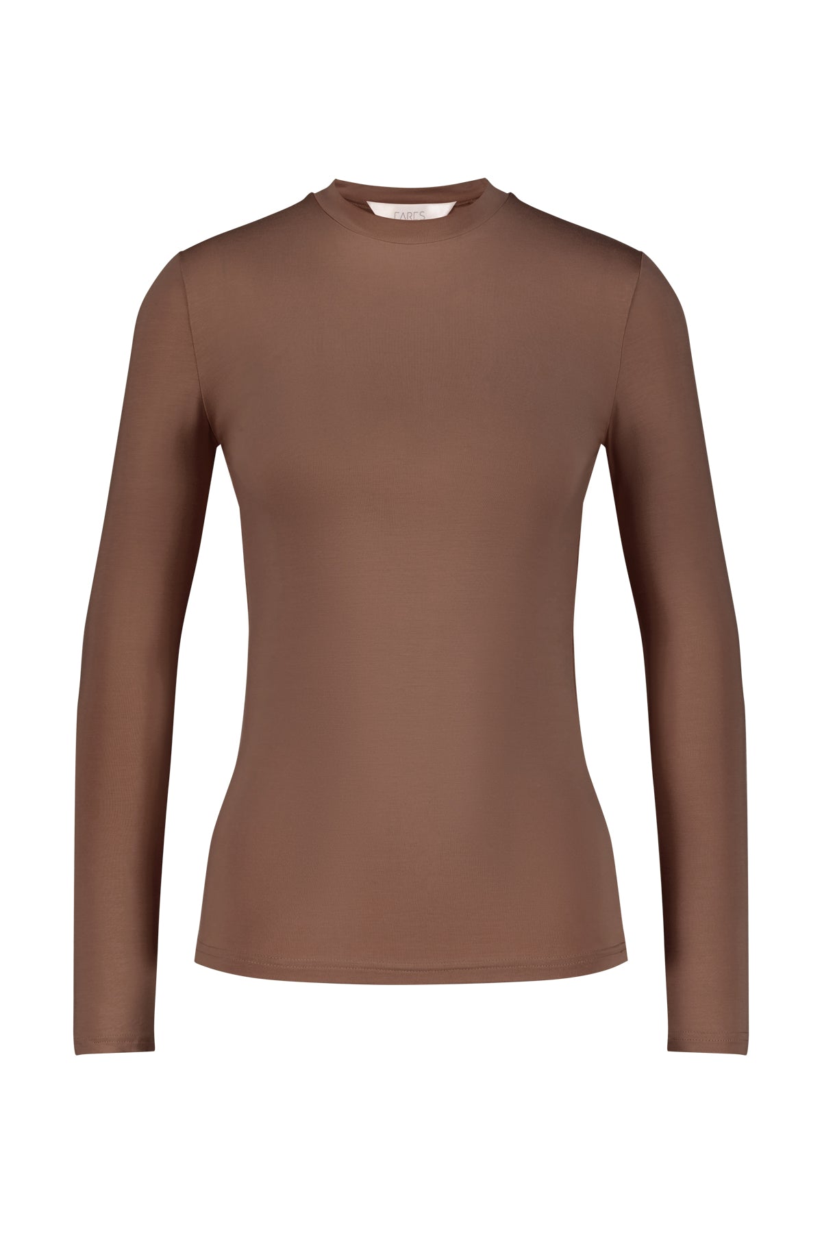 A long sleeve layer from FARES. This women's base layer clothing has perfect fit sleeves. Colour description: Bronze.