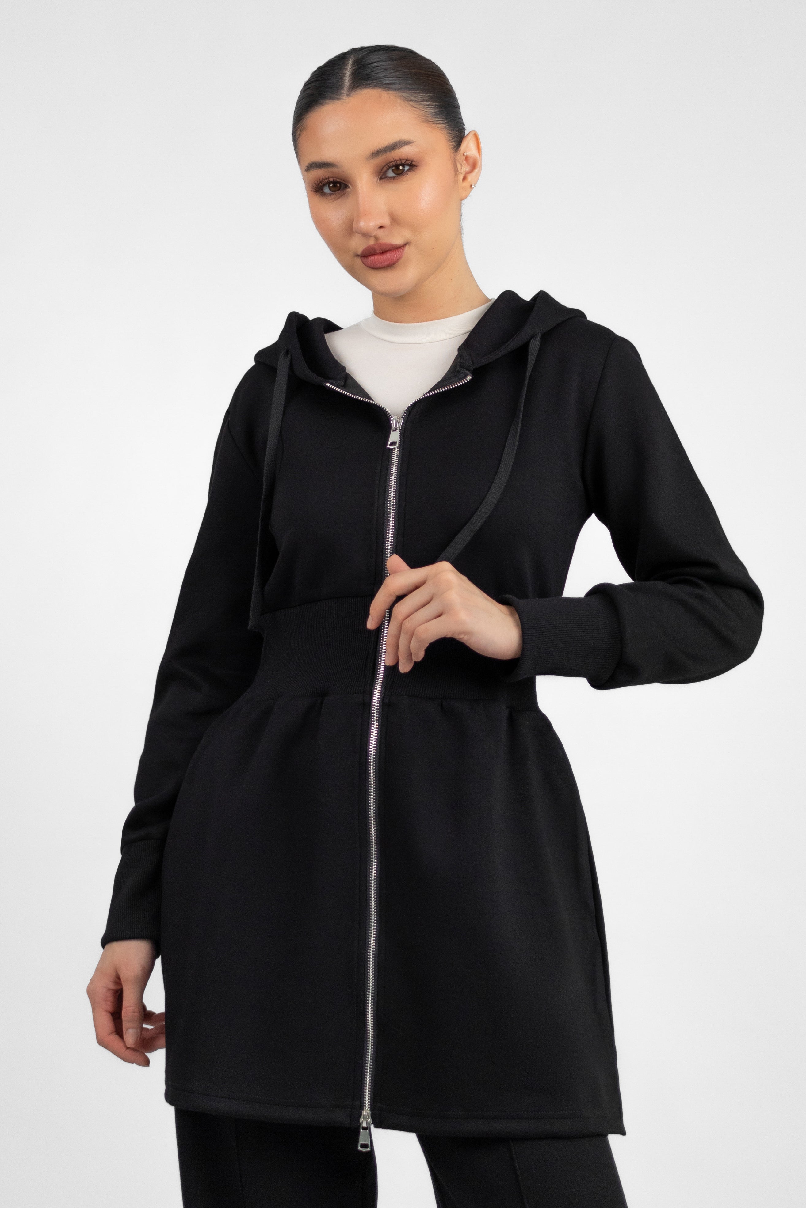 Buttery Cinched Hoodie - Black