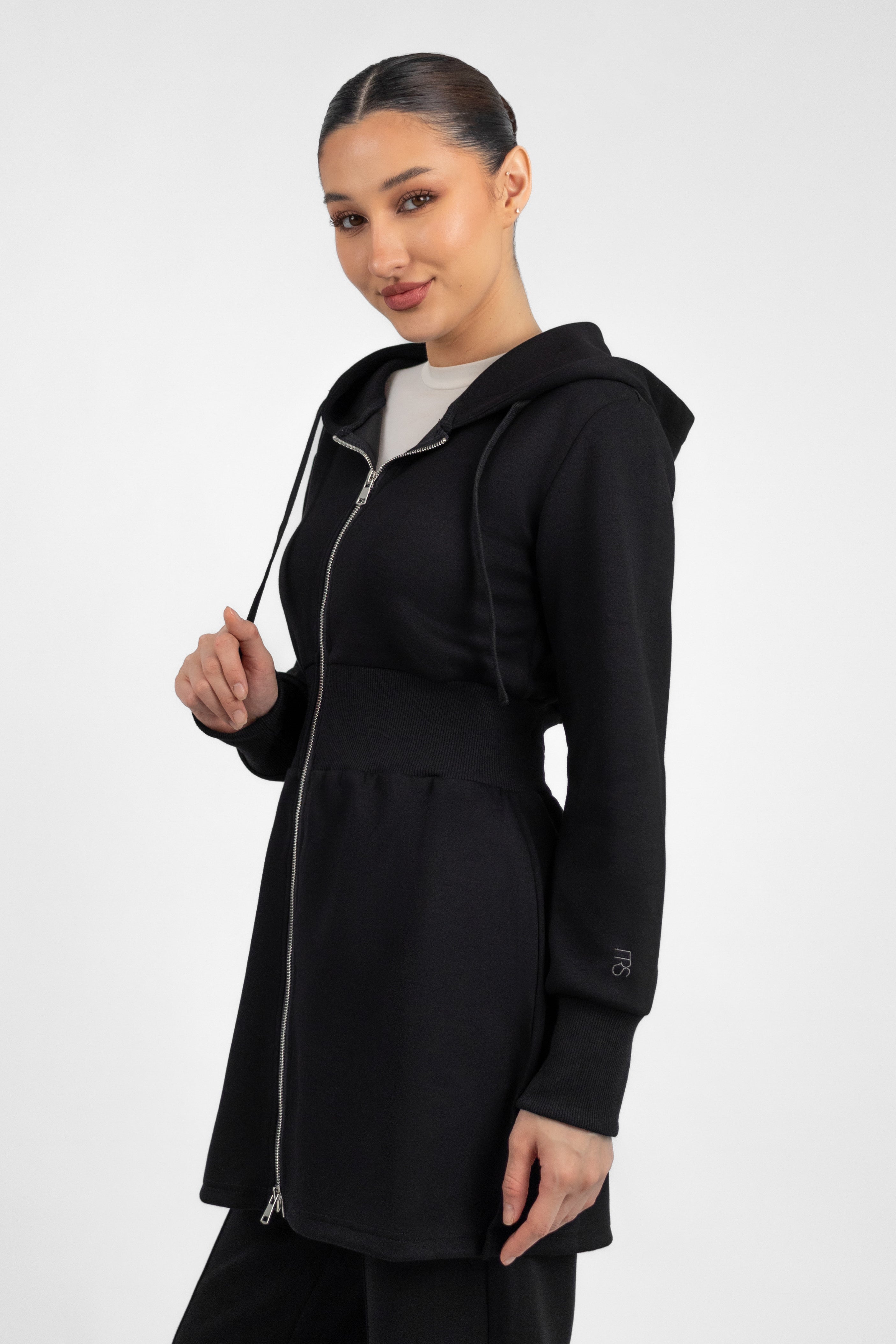 Buttery Cinched Hoodie - Black