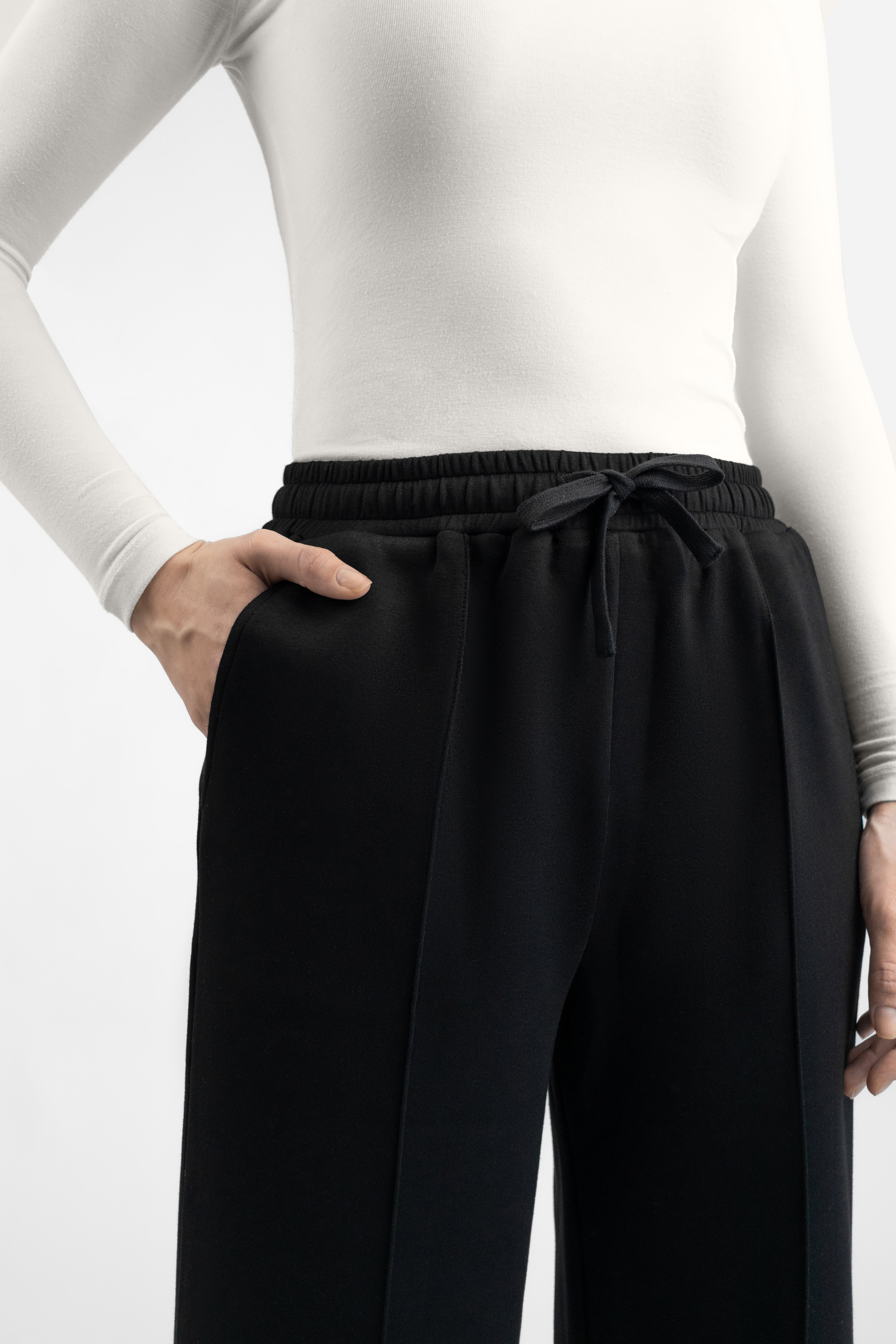 Buttery Pressed Crease Pants - Black
