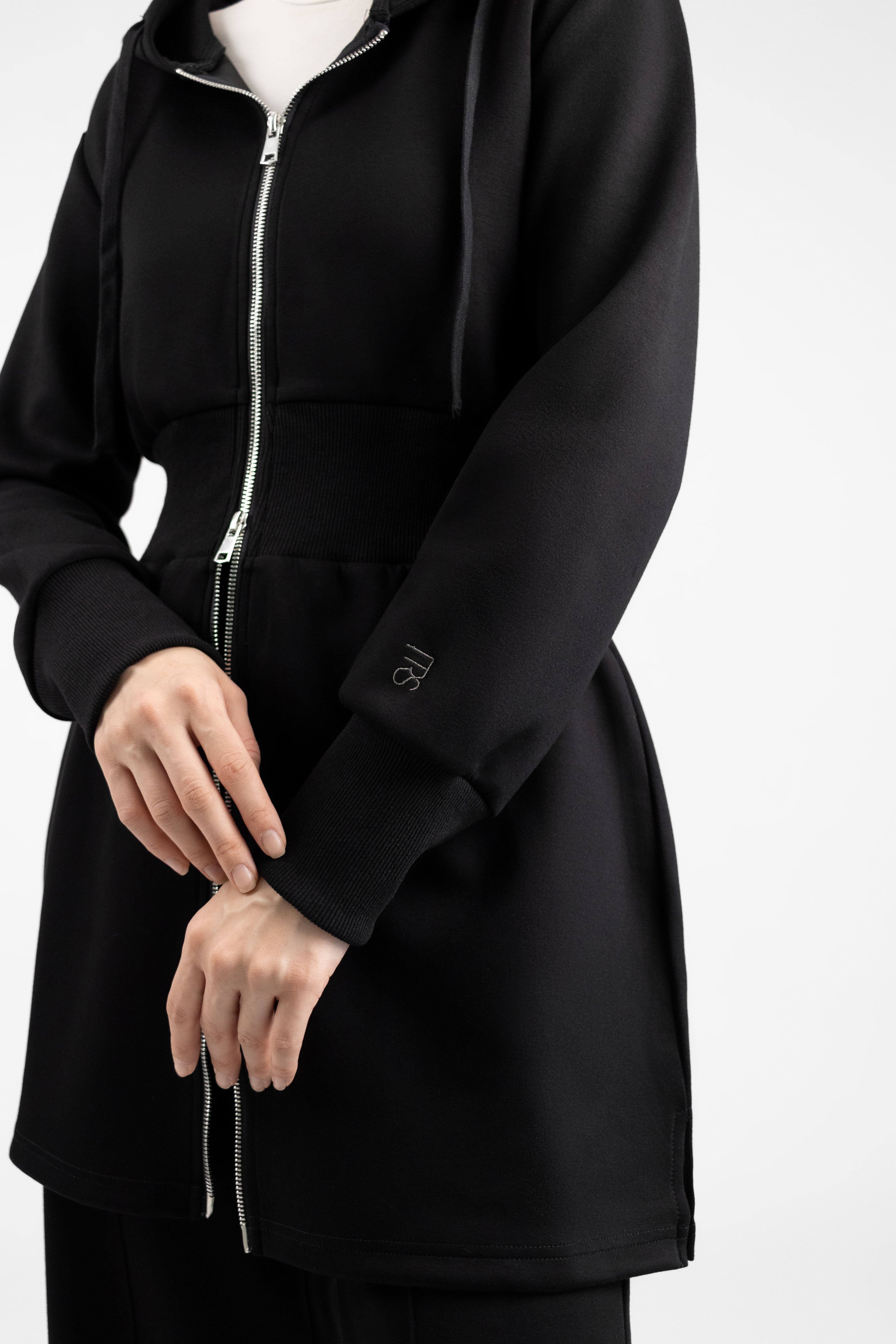 Buttery Cinched Hoodie - Black