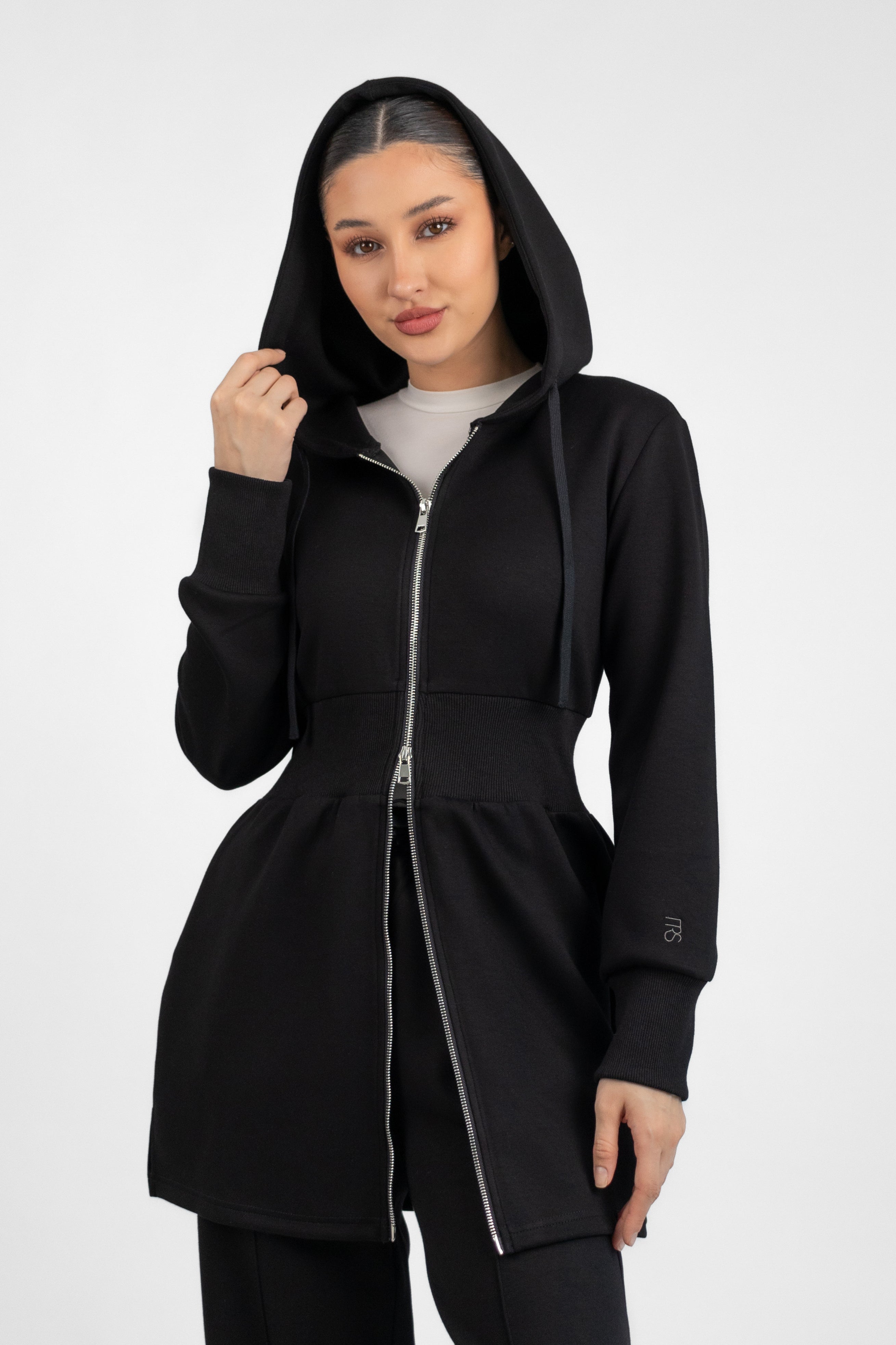 Buttery Cinched Hoodie - Black