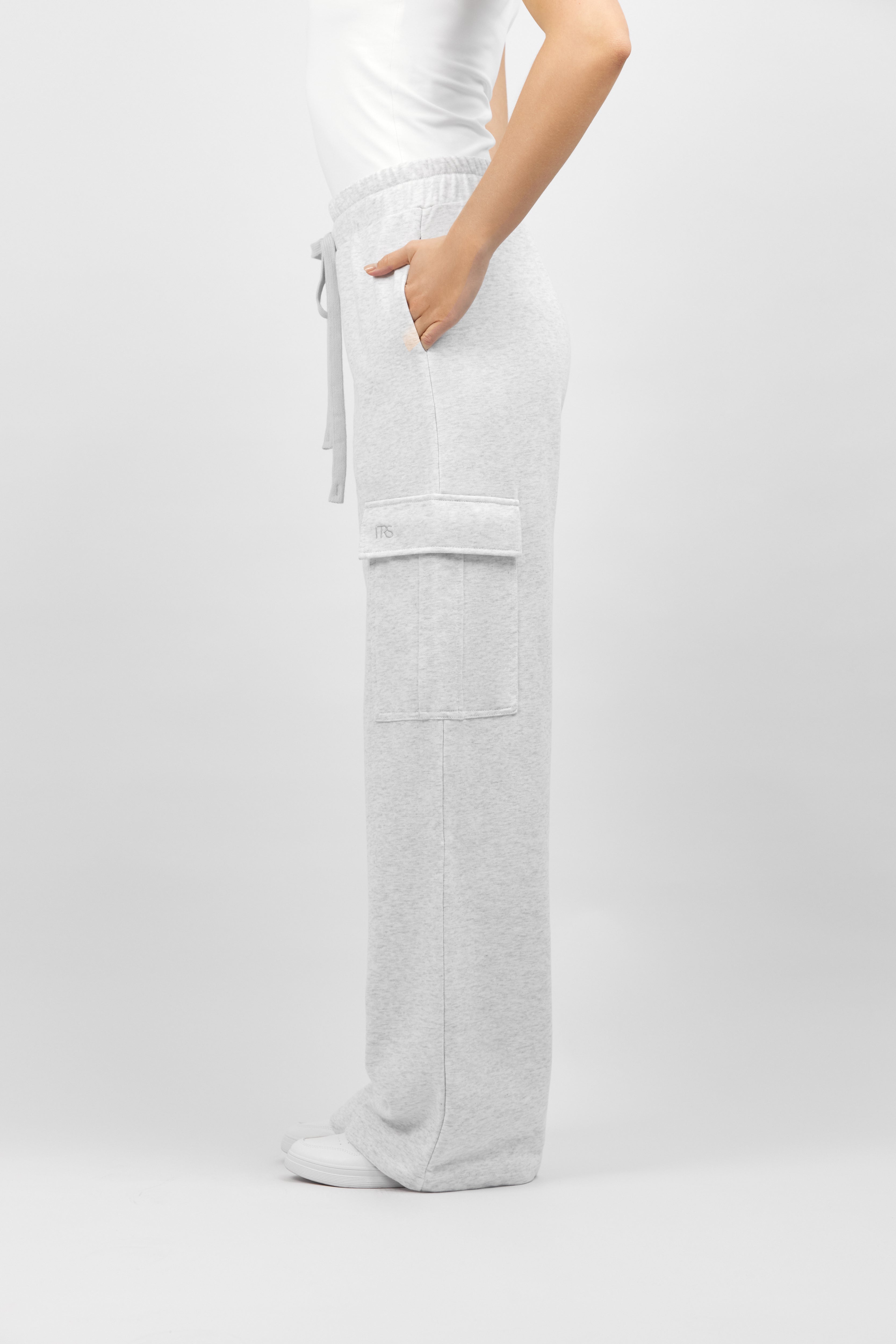 Wide Leg Utility Sweatpants - Cloud