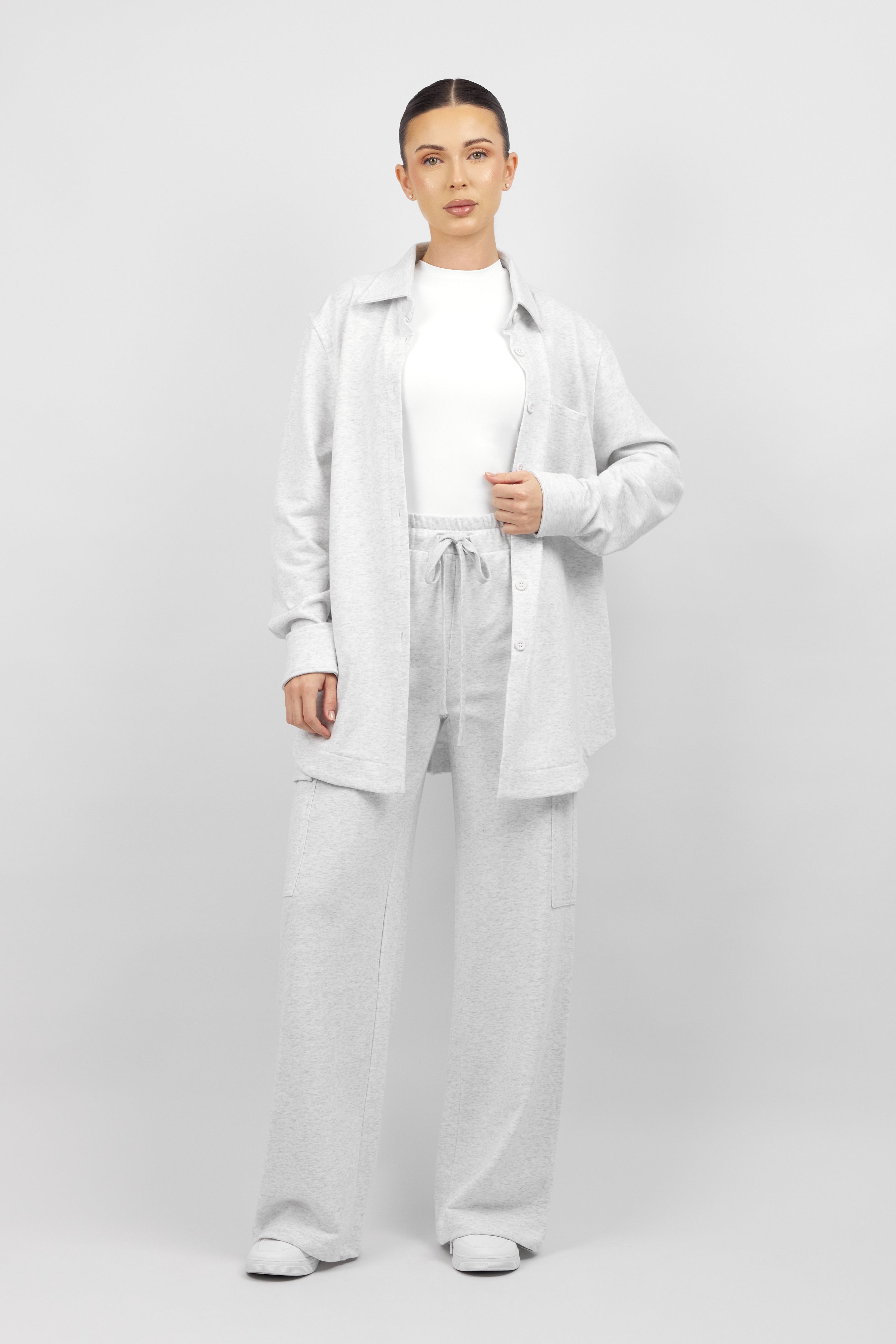 Wide Leg Utility Sweatpants - Cloud