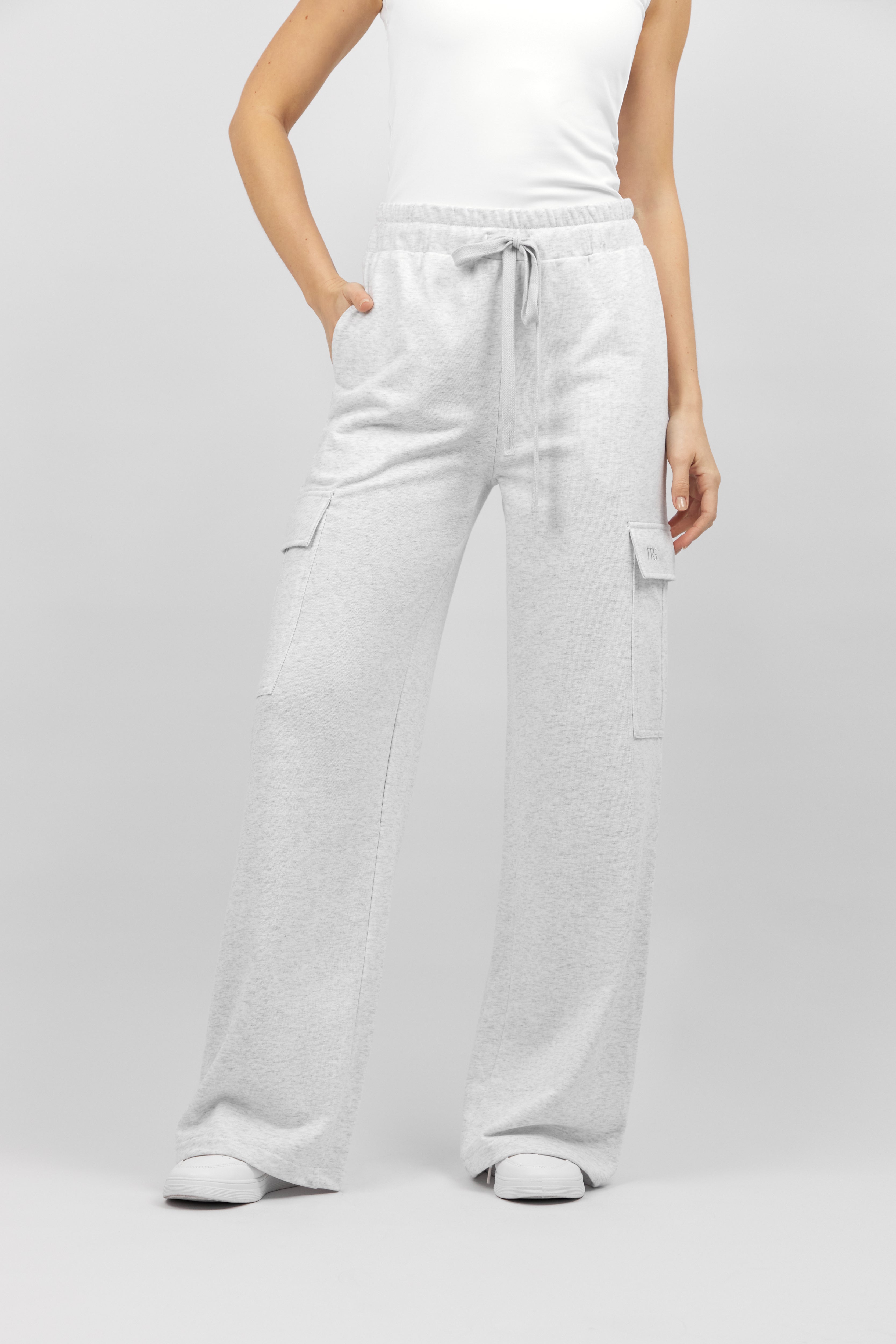 Wide Leg Utility Sweatpants - Cloud
