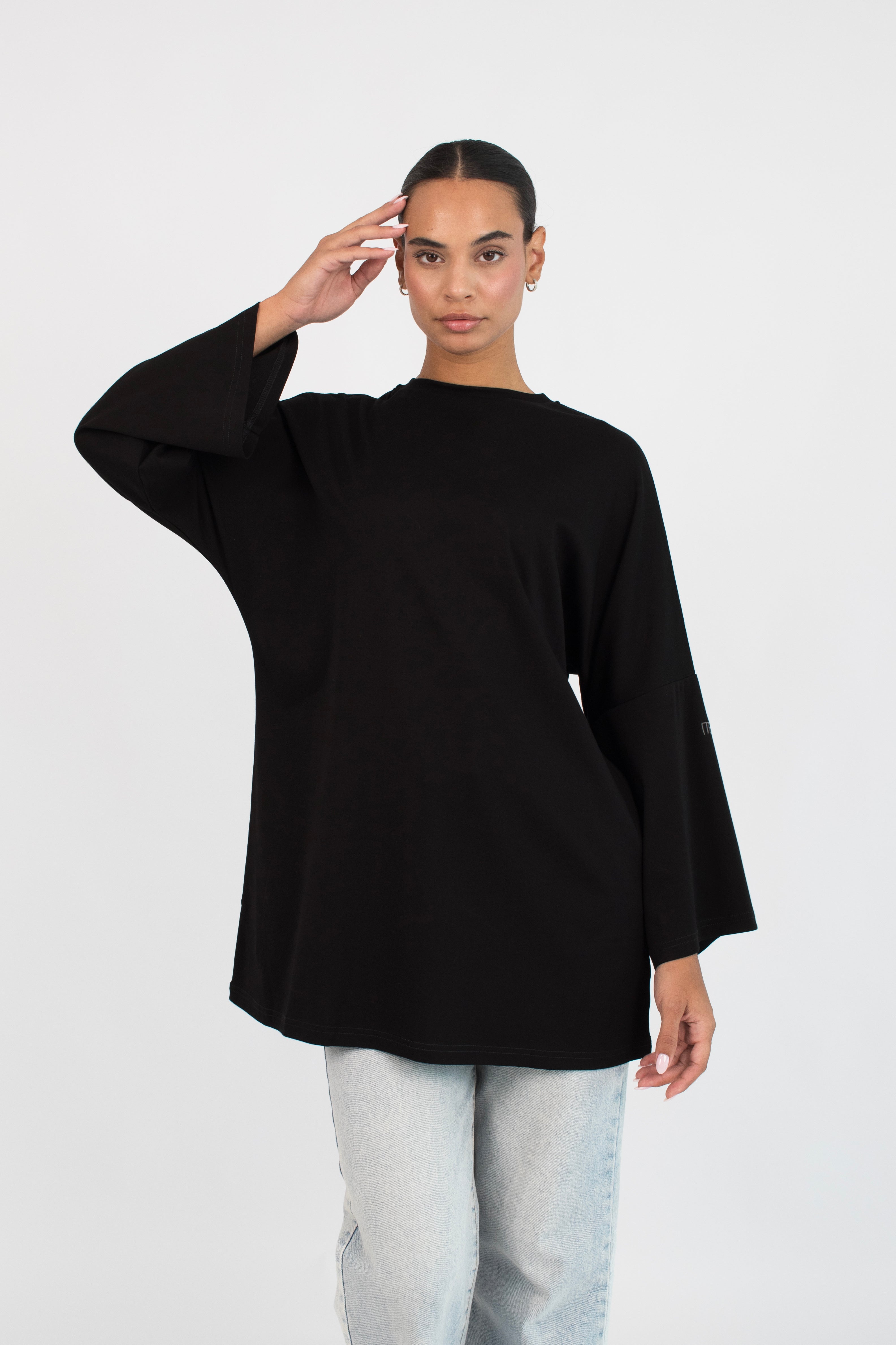 Cotton Long Sleeve Tee - Black