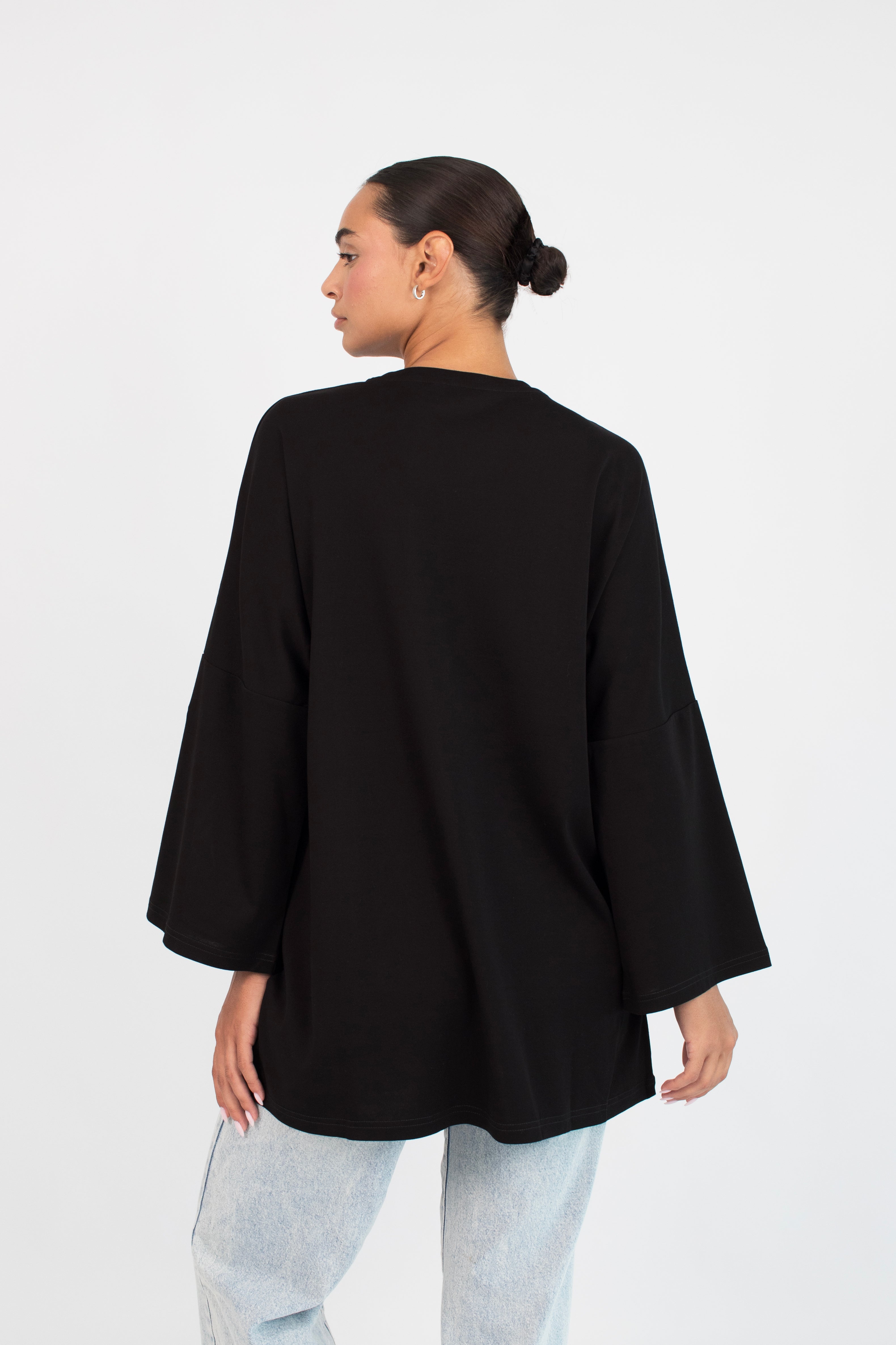 Cotton Long Sleeve Tee - Black