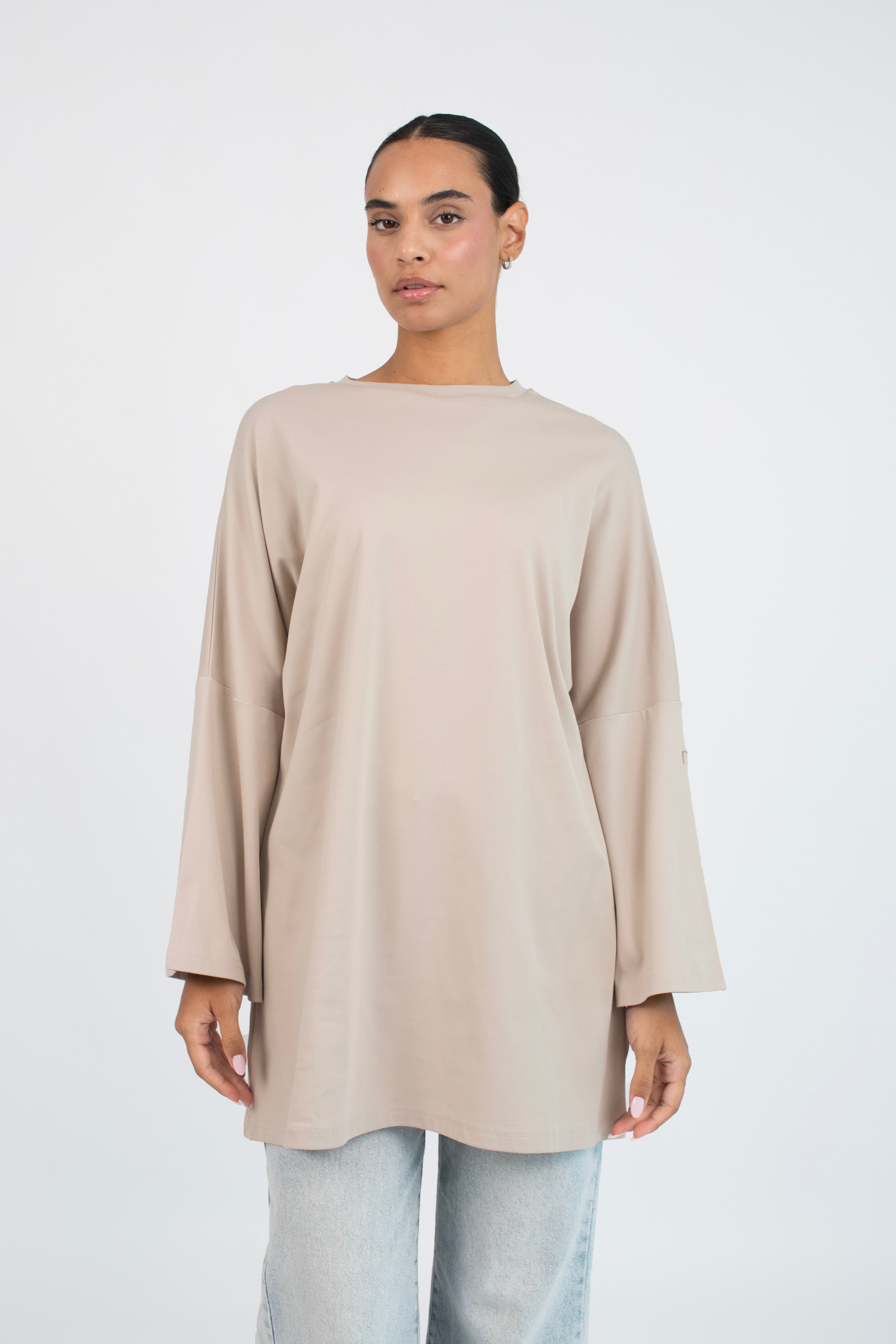 Cotton Long Sleeve Tee - Mink