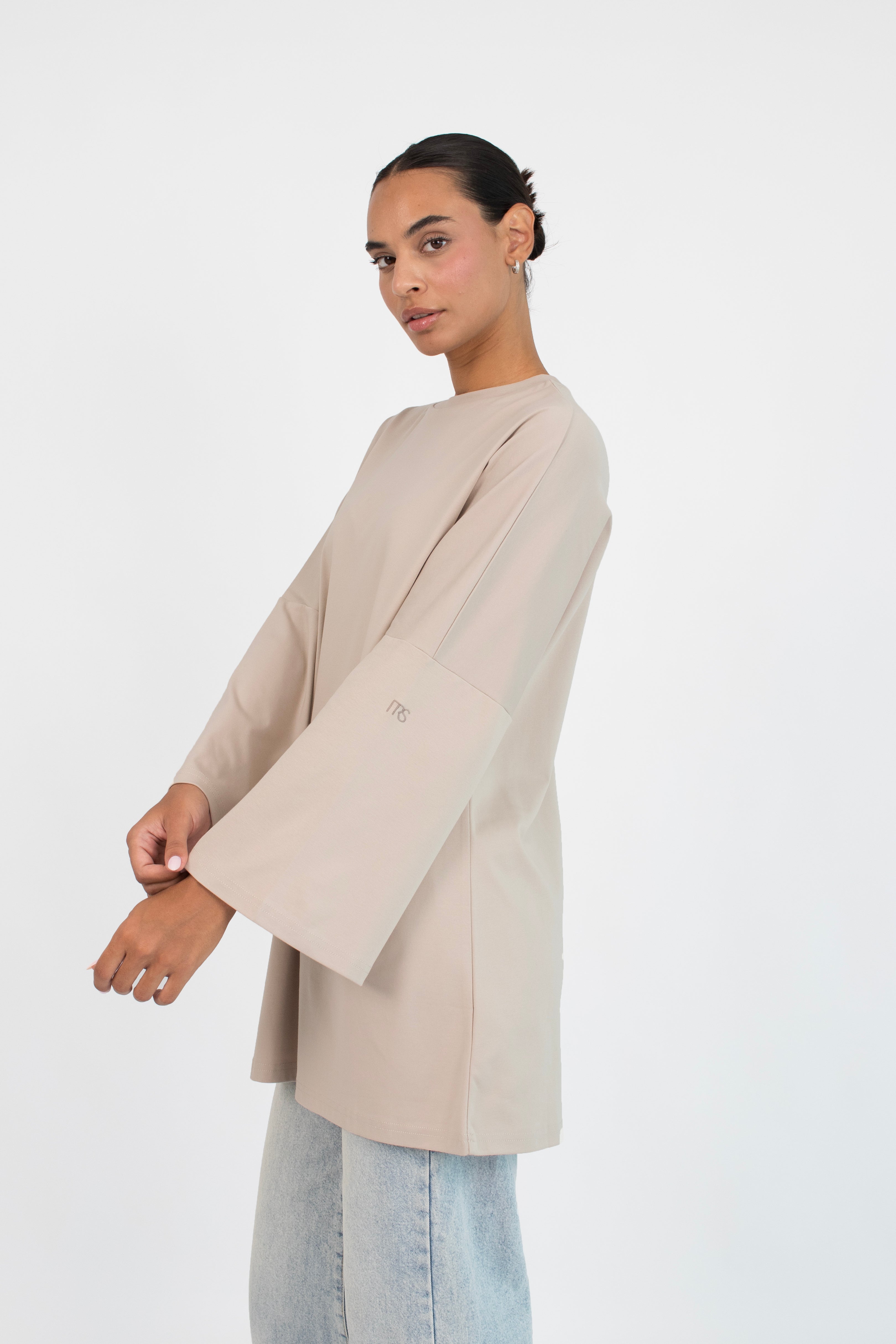 Cotton Long Sleeve Tee - Mink