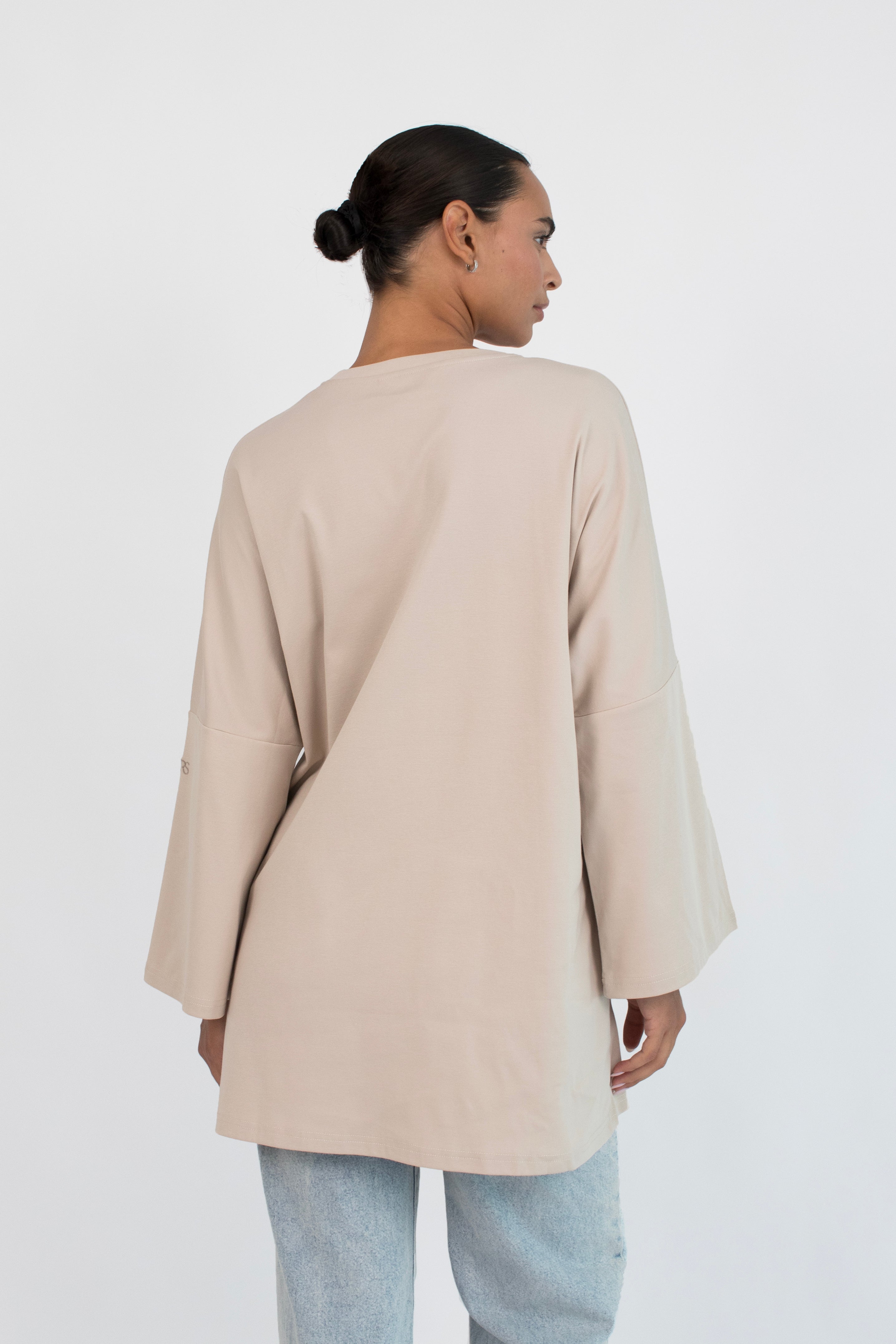 Cotton Long Sleeve Tee - Mink