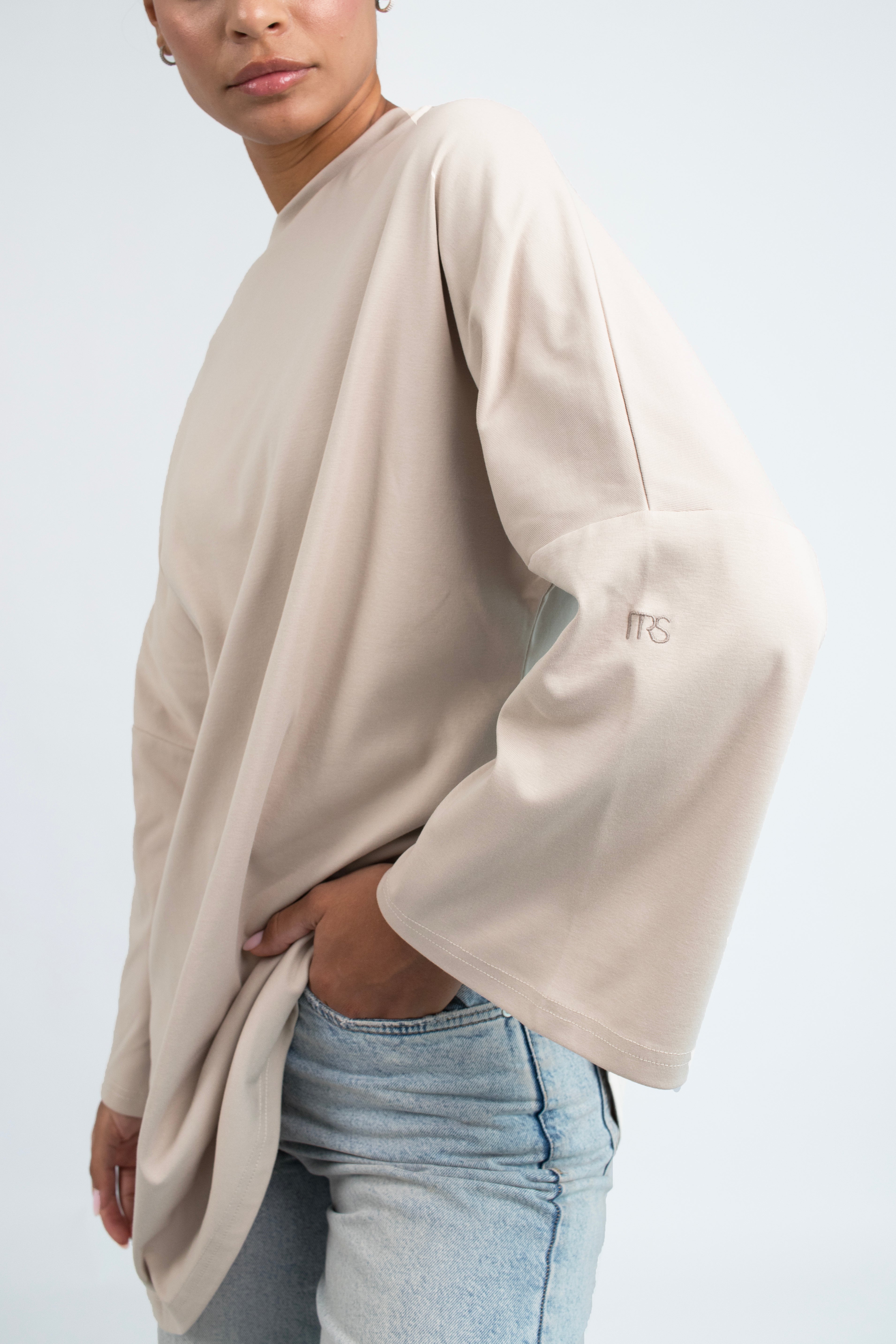 Cotton Long Sleeve Tee - Mink