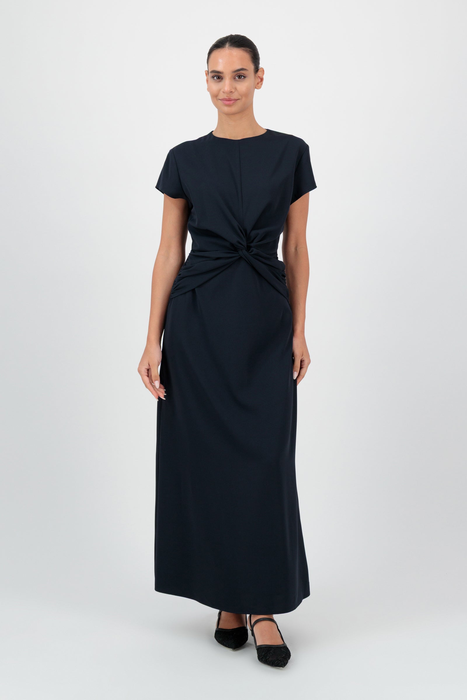 Abaya Inner Dress - FARES - Navy Blue - Twisted Design
