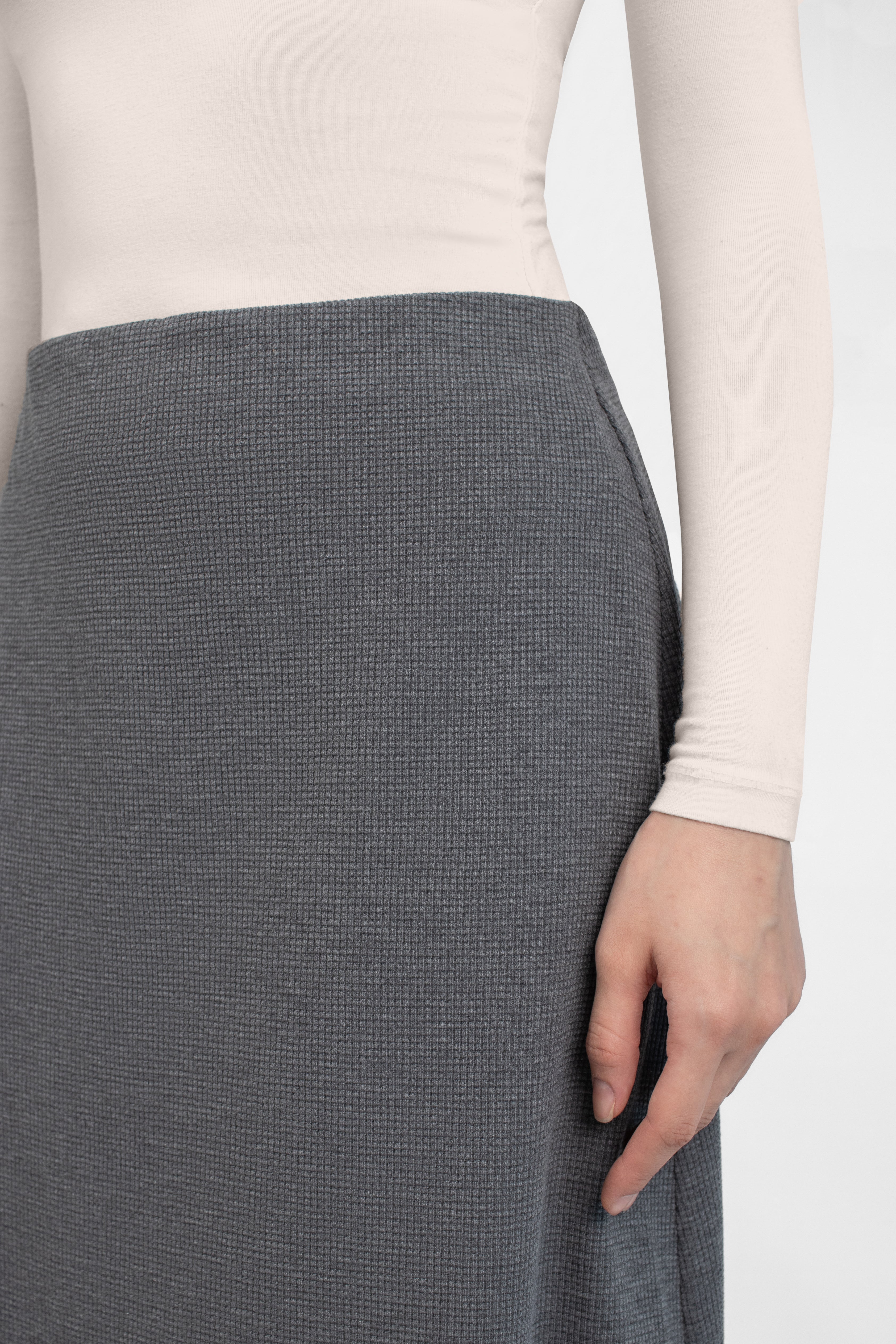 Tailored Maxi Skirt - Steel