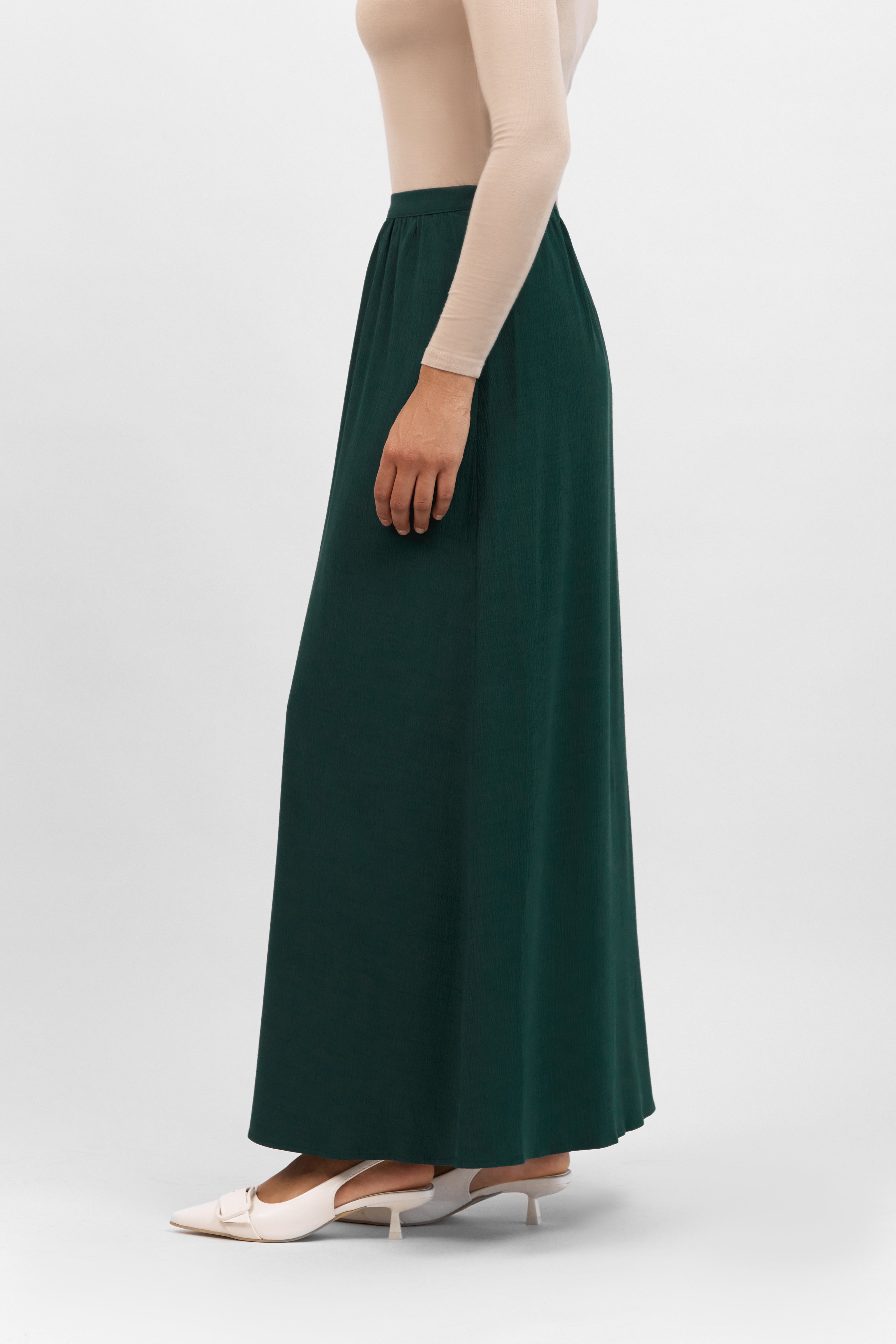 US - Flowy Maxi Skirt - Emerald