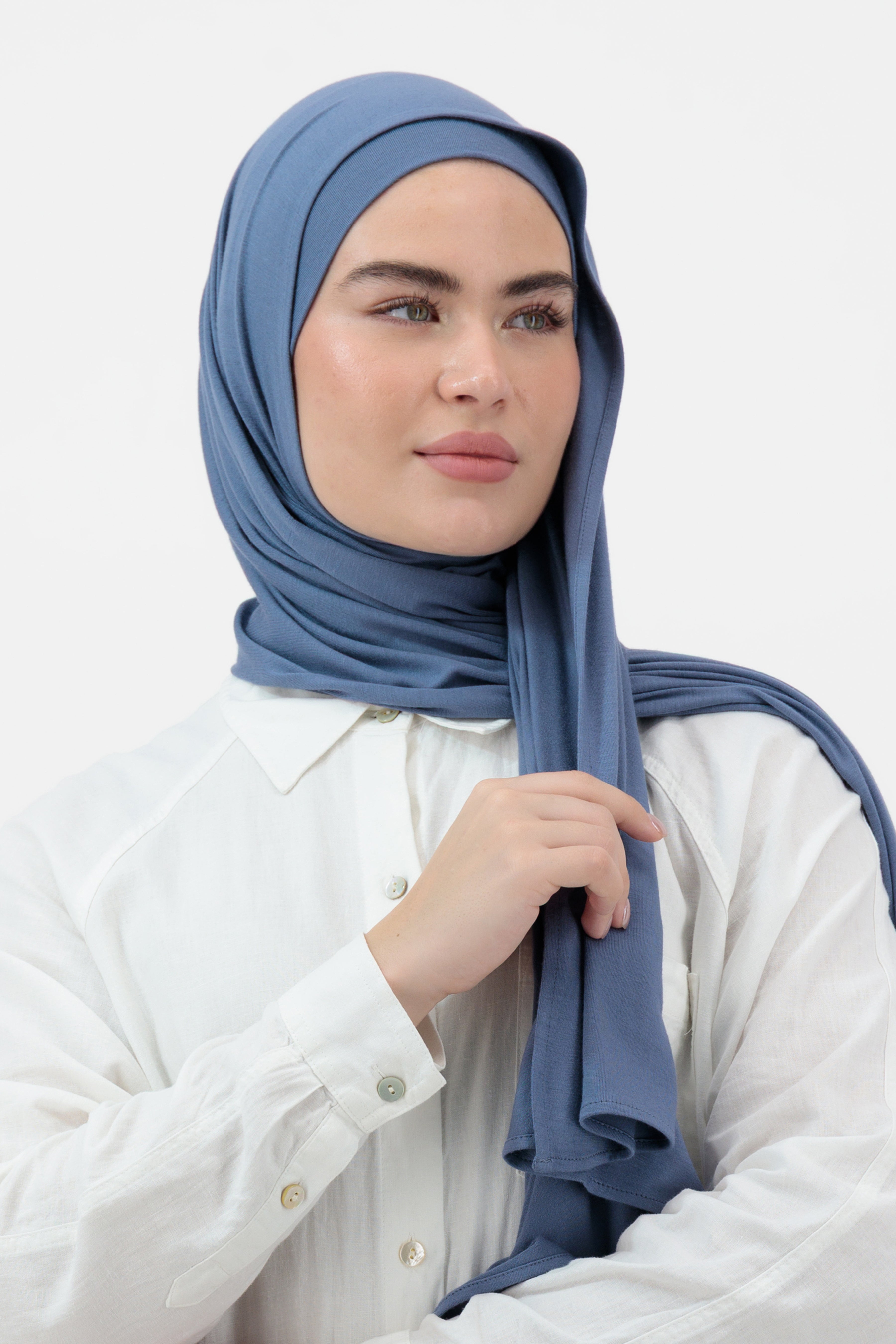 Matching Jersey Hijab Set - Denim