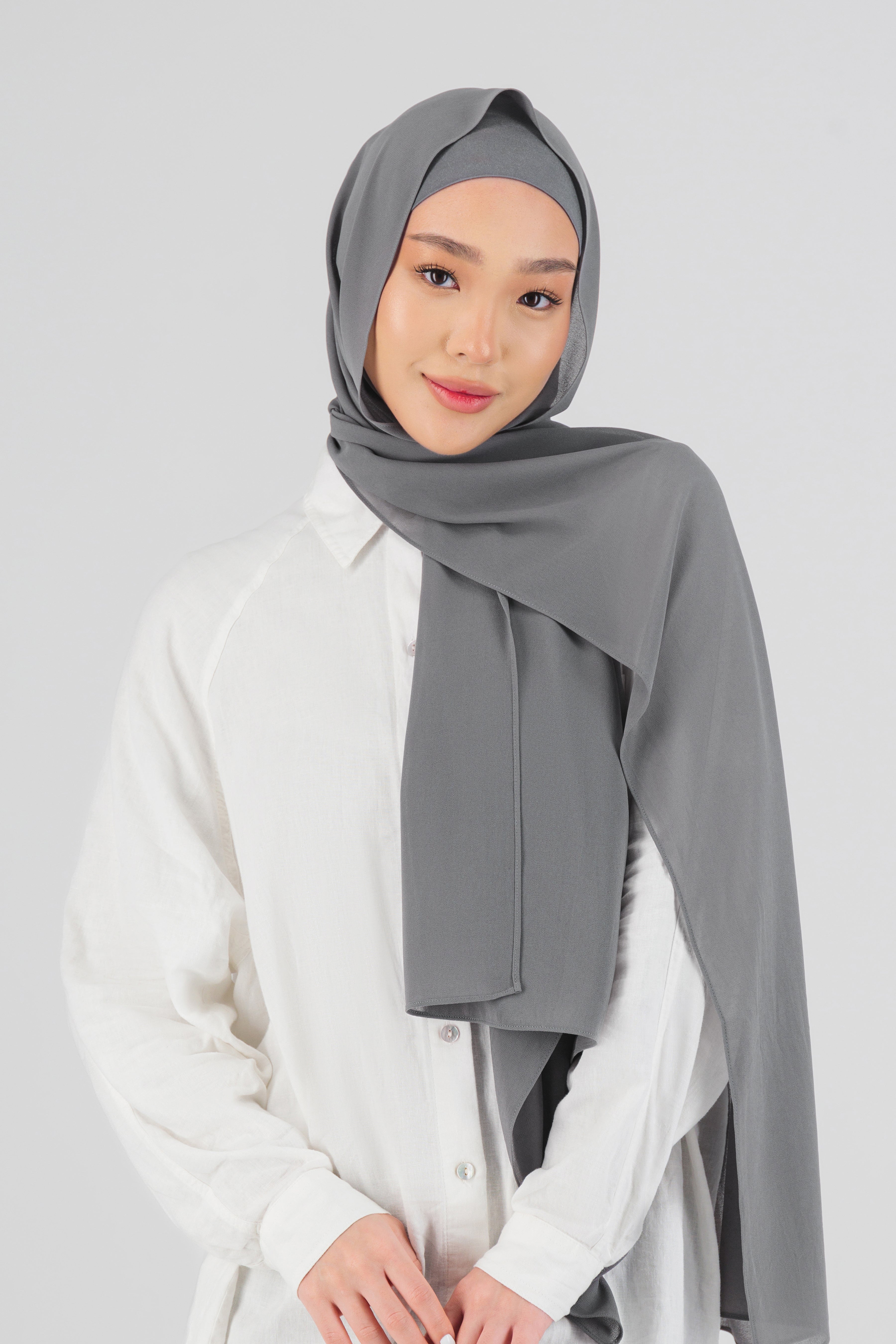 AE - Matching Chiffon Hijab Set - Steel