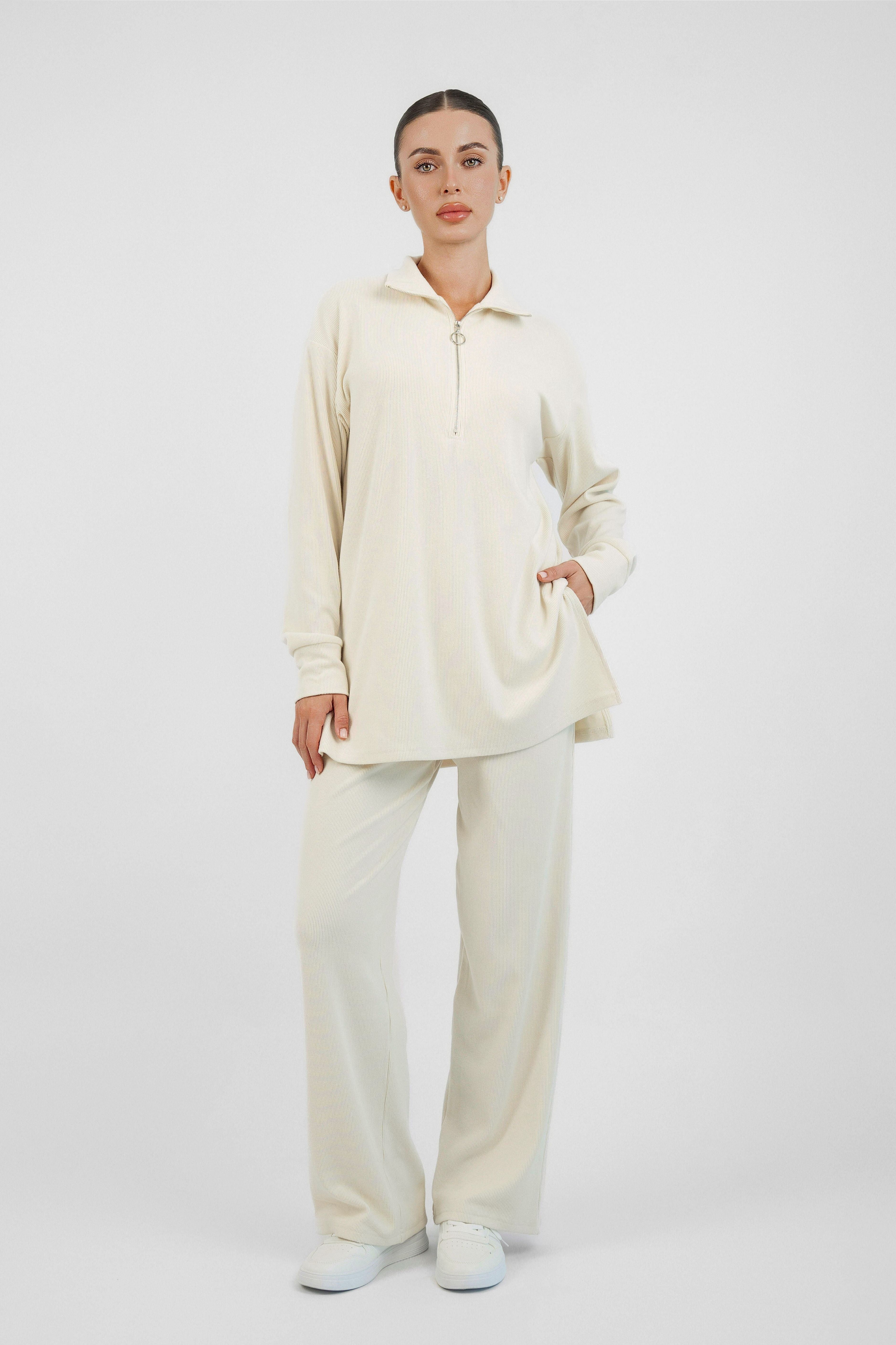 Velour Knit Pants - Oats