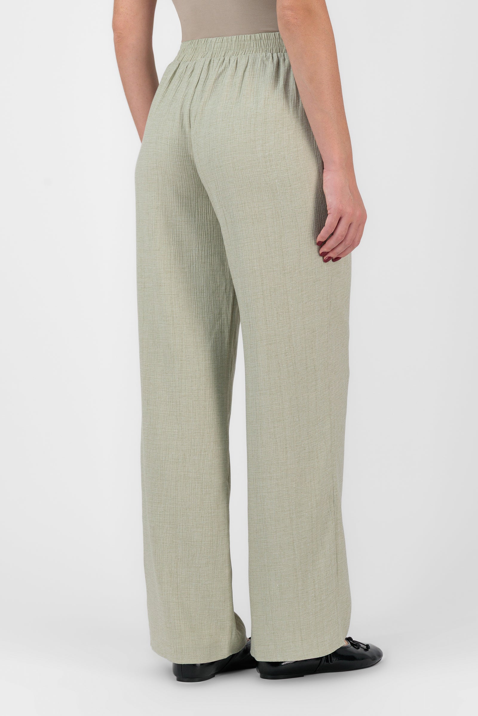 Flowy Wide Leg Pants - Green Tea