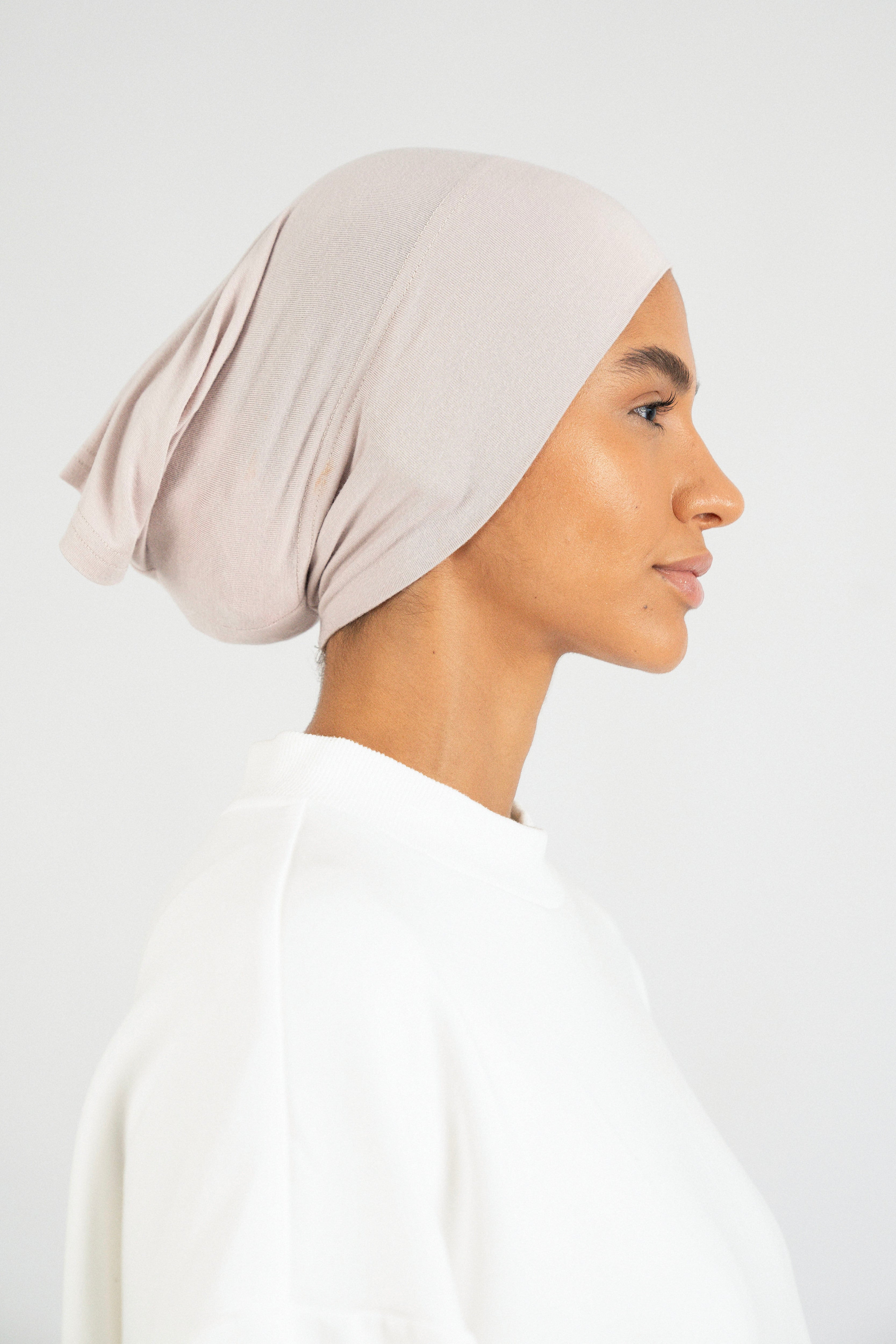 Matching Butter Modal Hijab Set - Pearl