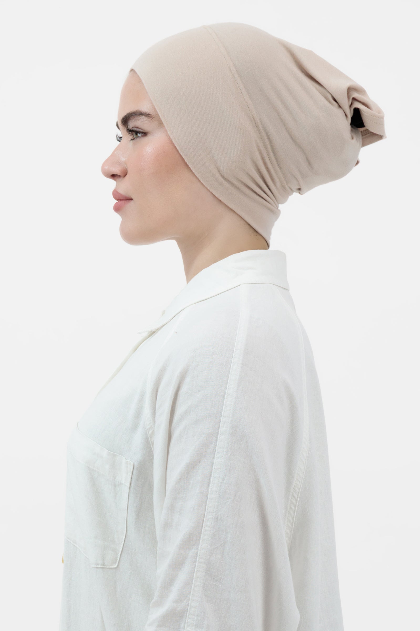 Matching Jersey Hijab Set - Biscuit