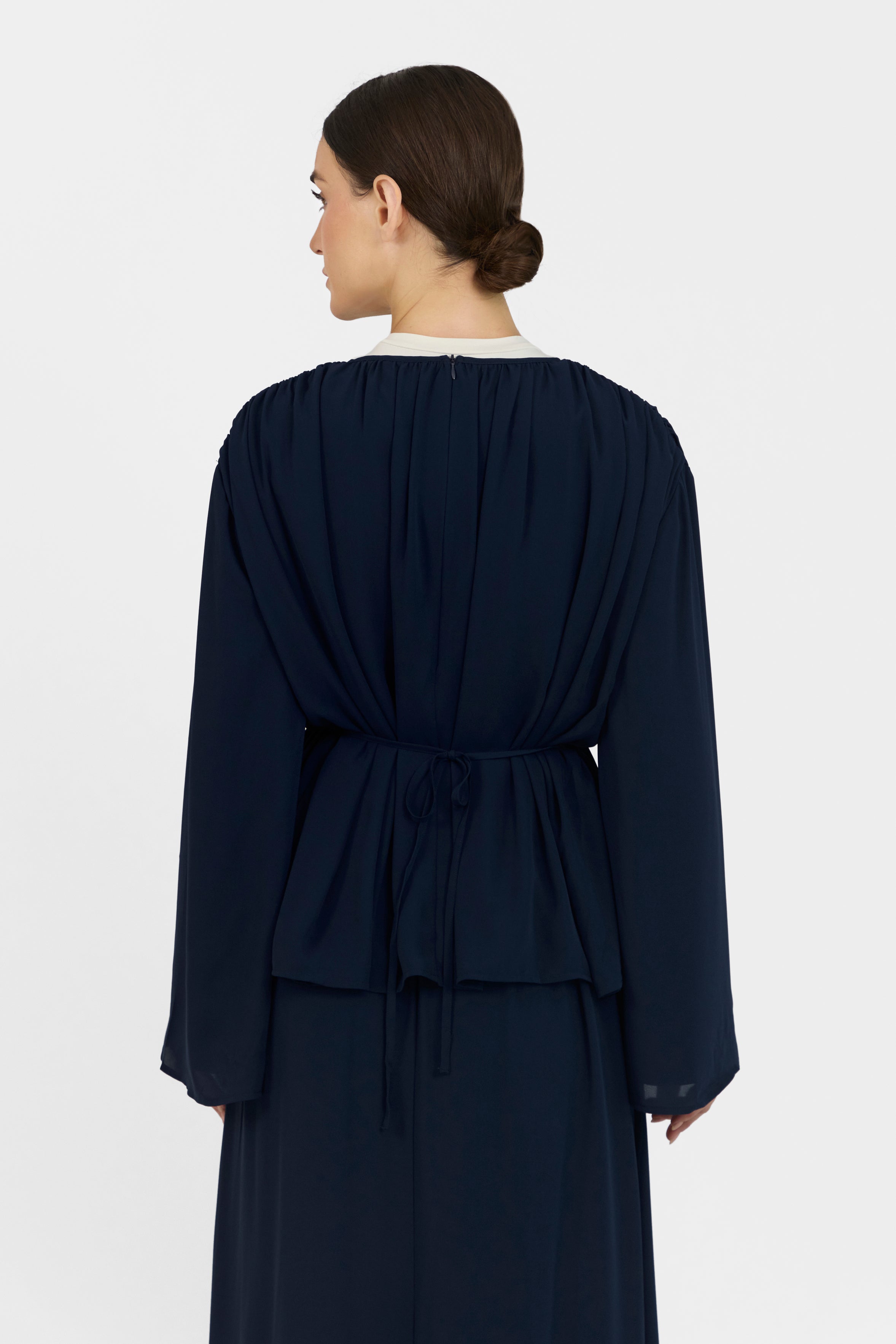 Ruffle Chiffon Blouse - Night Blue