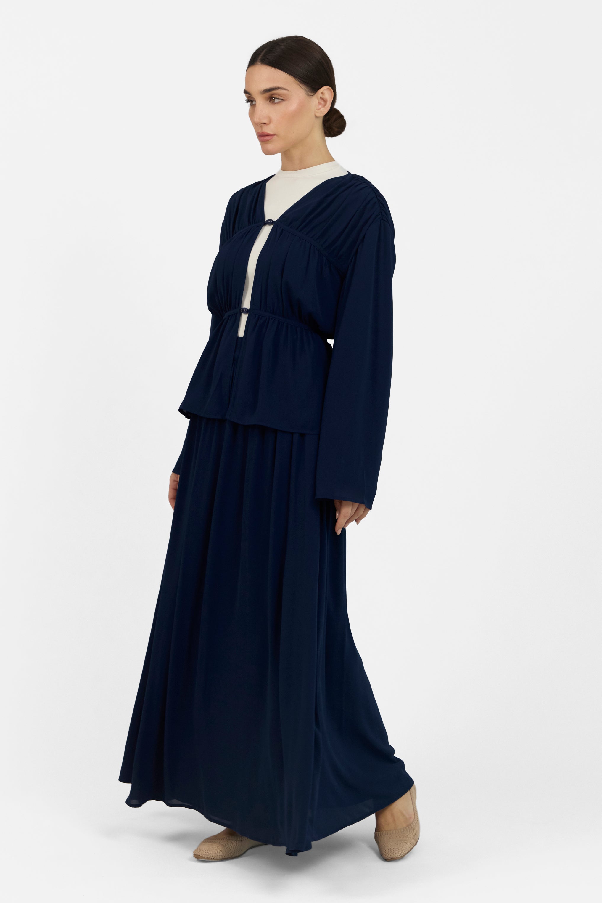 Ruffle Chiffon Blouse - Night Blue