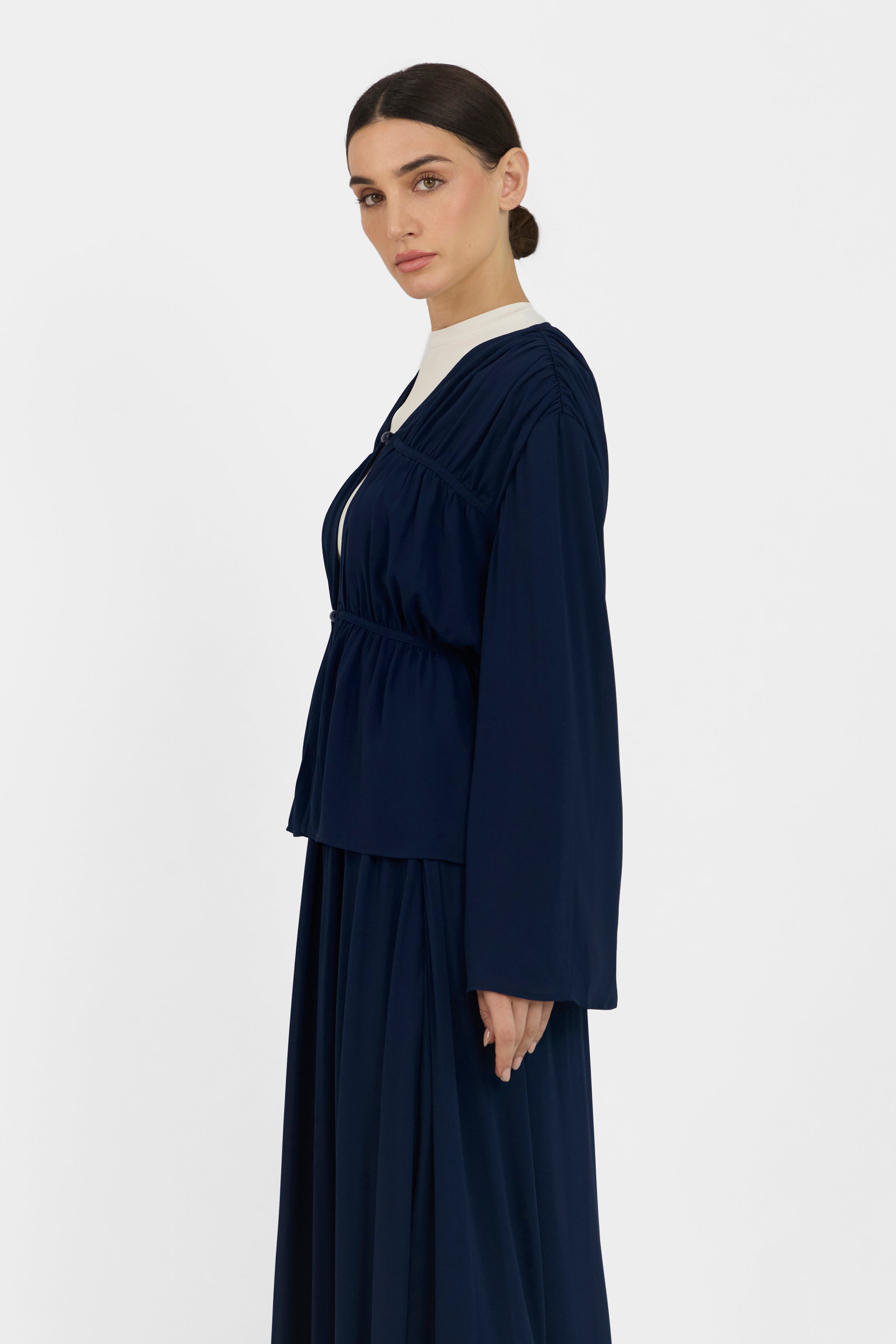 Ruffle Chiffon Blouse - Night Blue