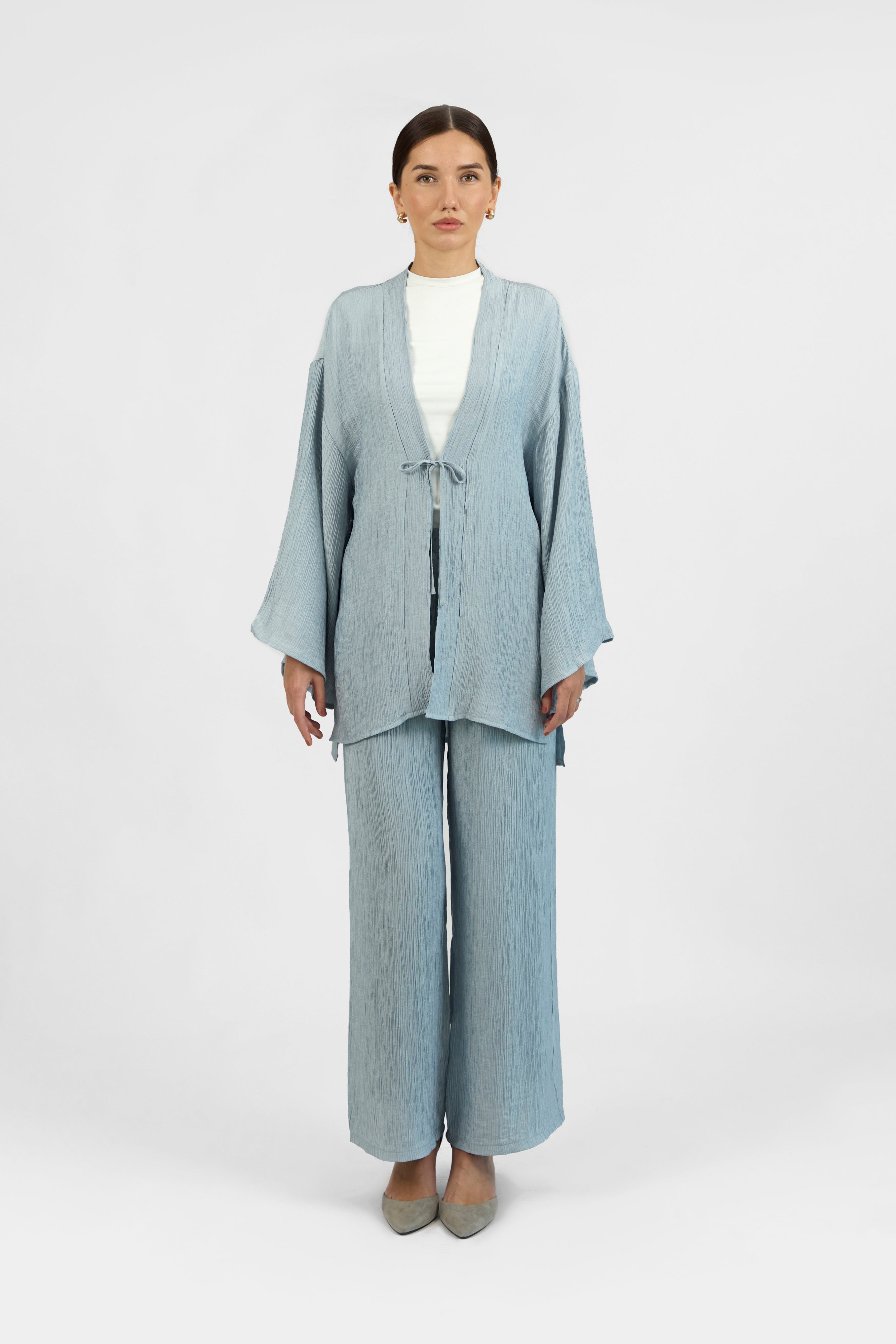 Bow Detail Cardigan - Icy Blue