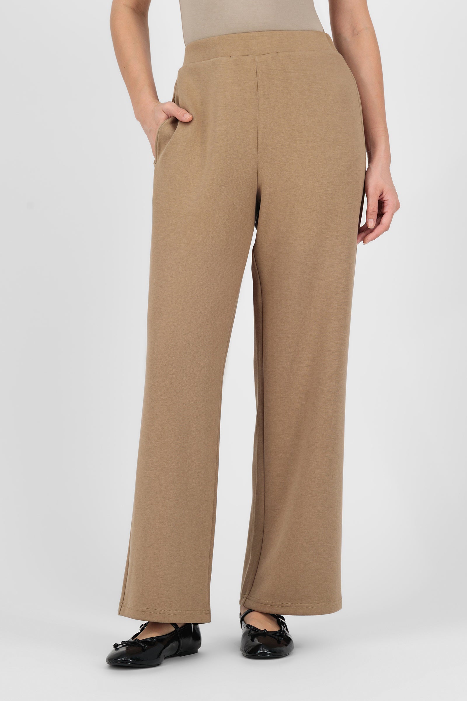 Alternate front pose of the Buttery Straight Leg Trousers in Toffee, capturing the effortless fit and versatile styling of these trouser pants for women.