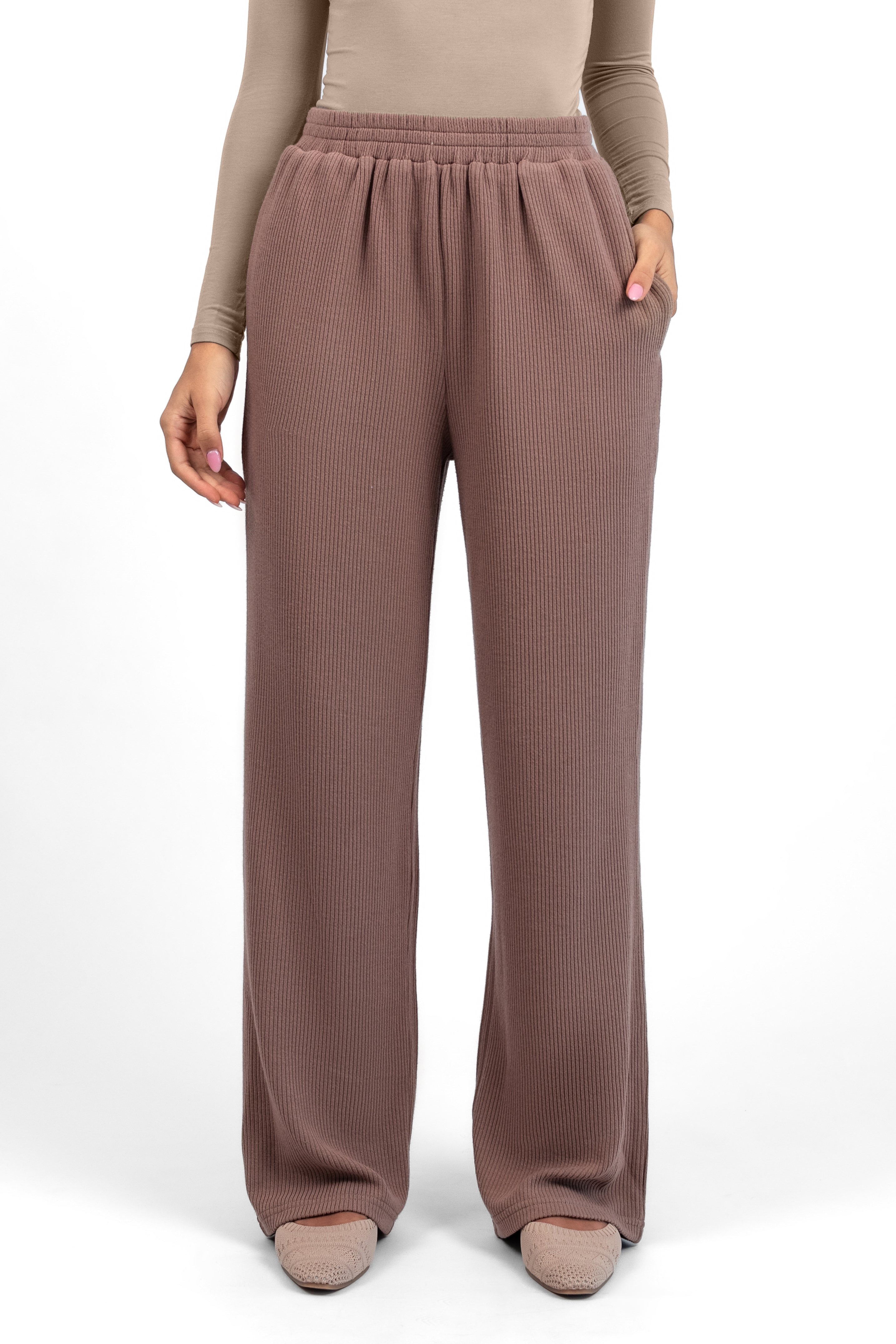Knit Relaxed Fit Pants - Cinder