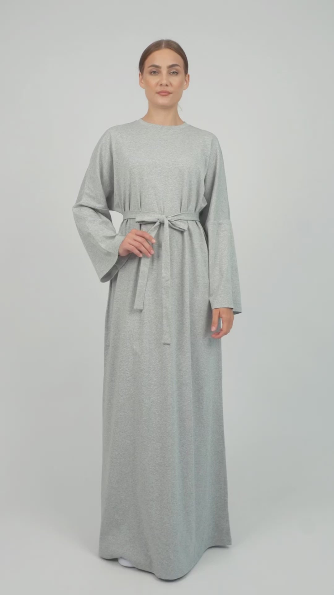 Colour: Grey Haze. A model is showcasing the Cotton Maxi Dress from FARES.