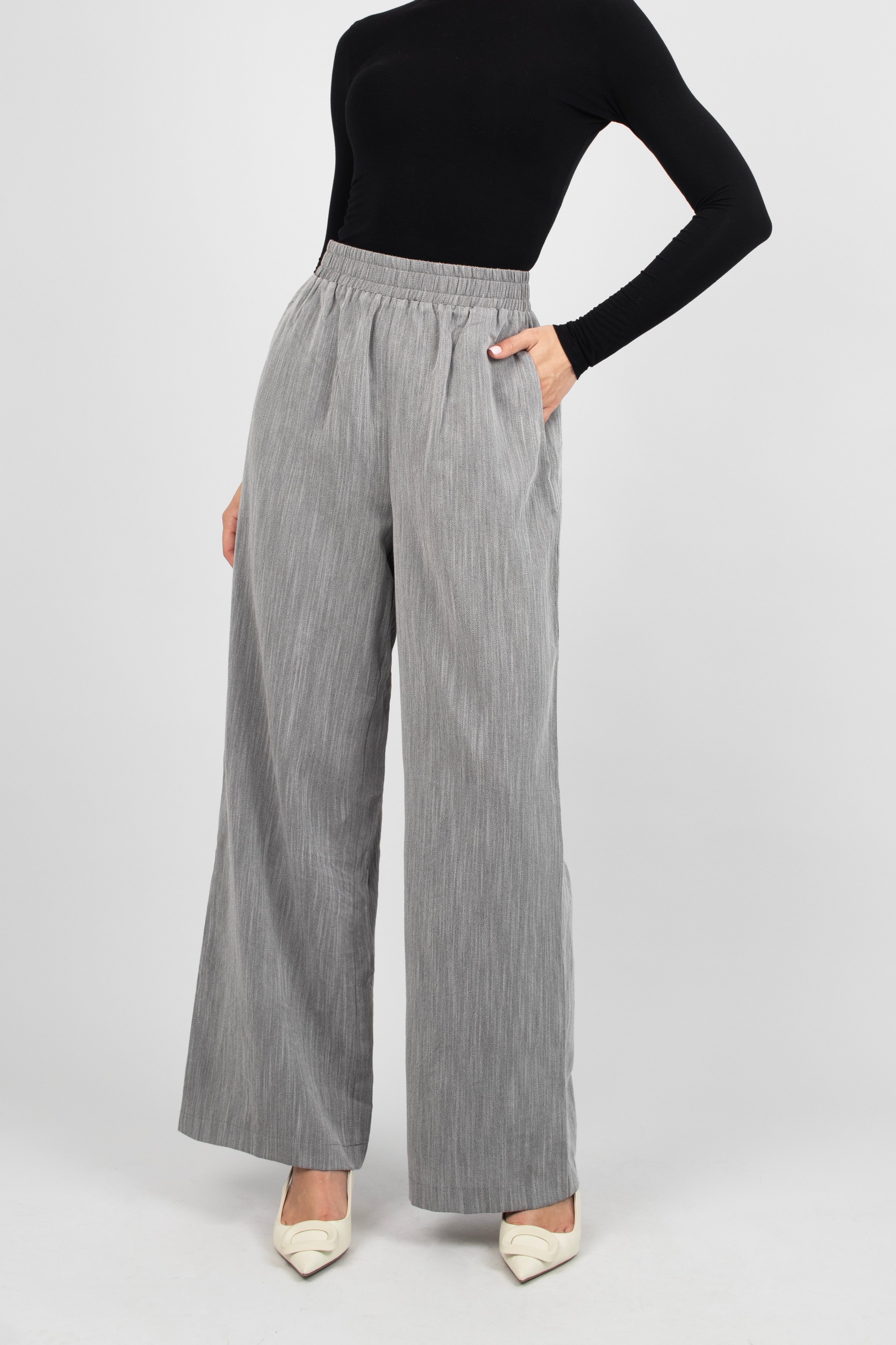 US - Flowy Wide Leg Pants - Sterling