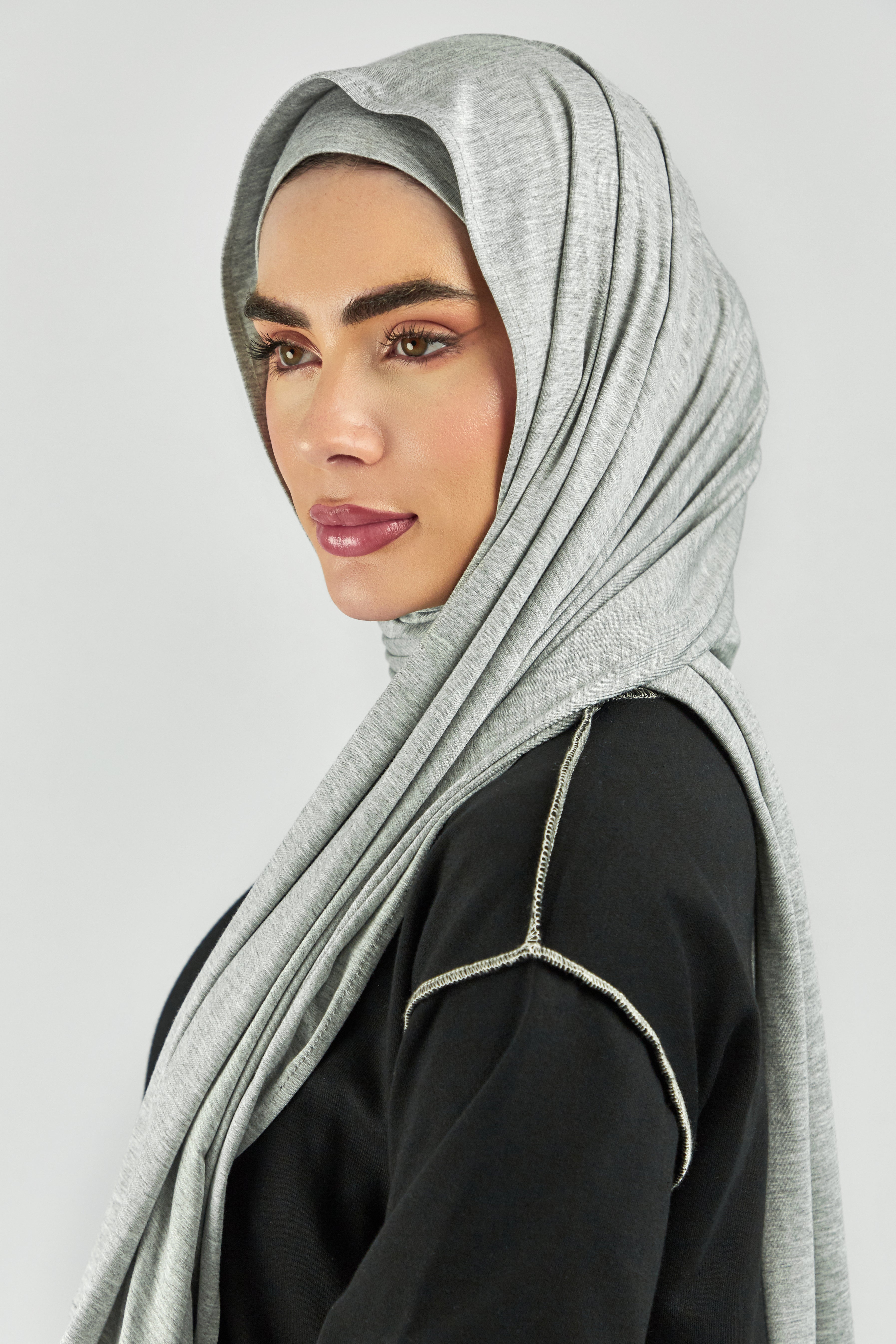 US - Matching Jersey Hijab Set - Light Heather