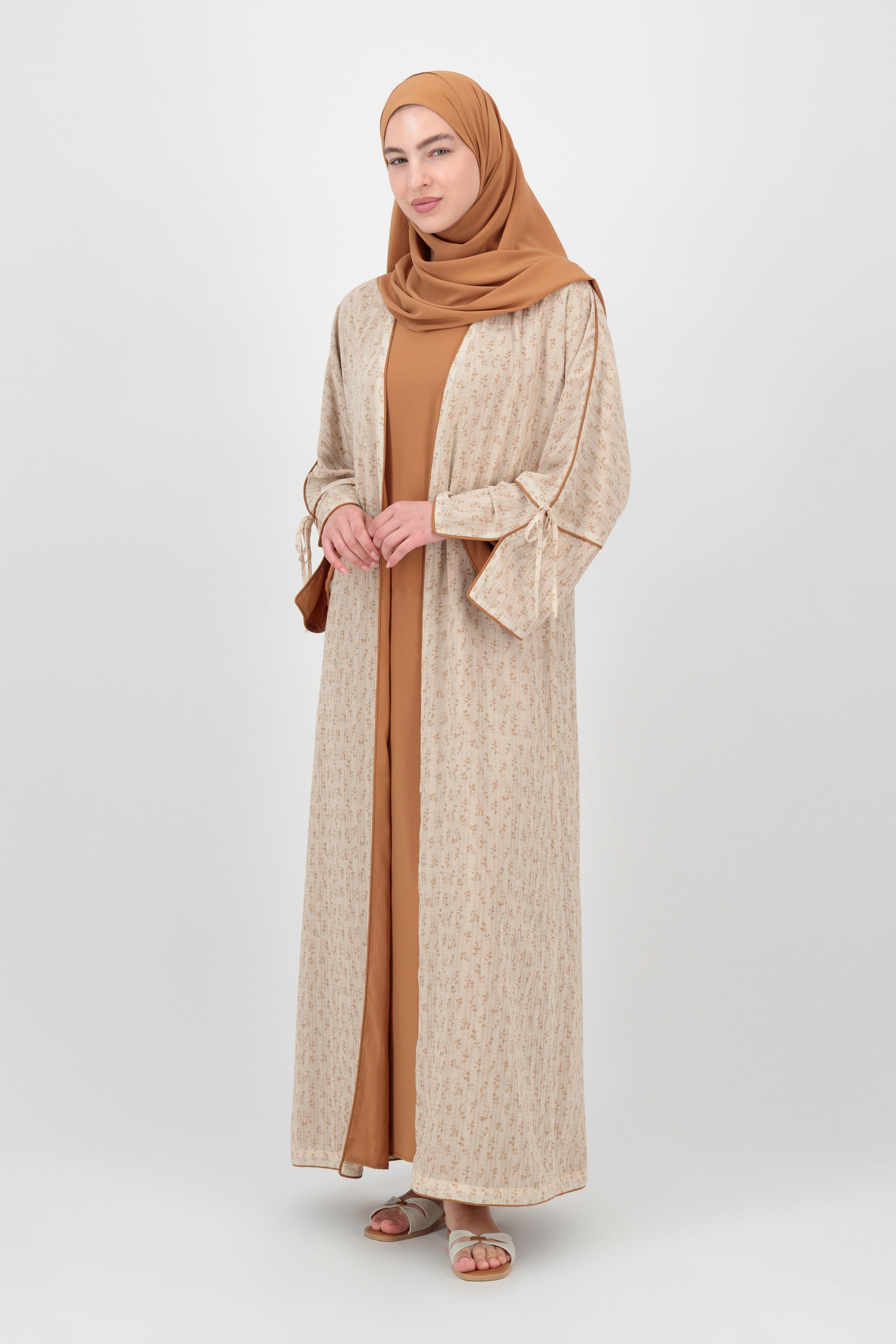 Printed 3 Piece Abaya Set - Tamr