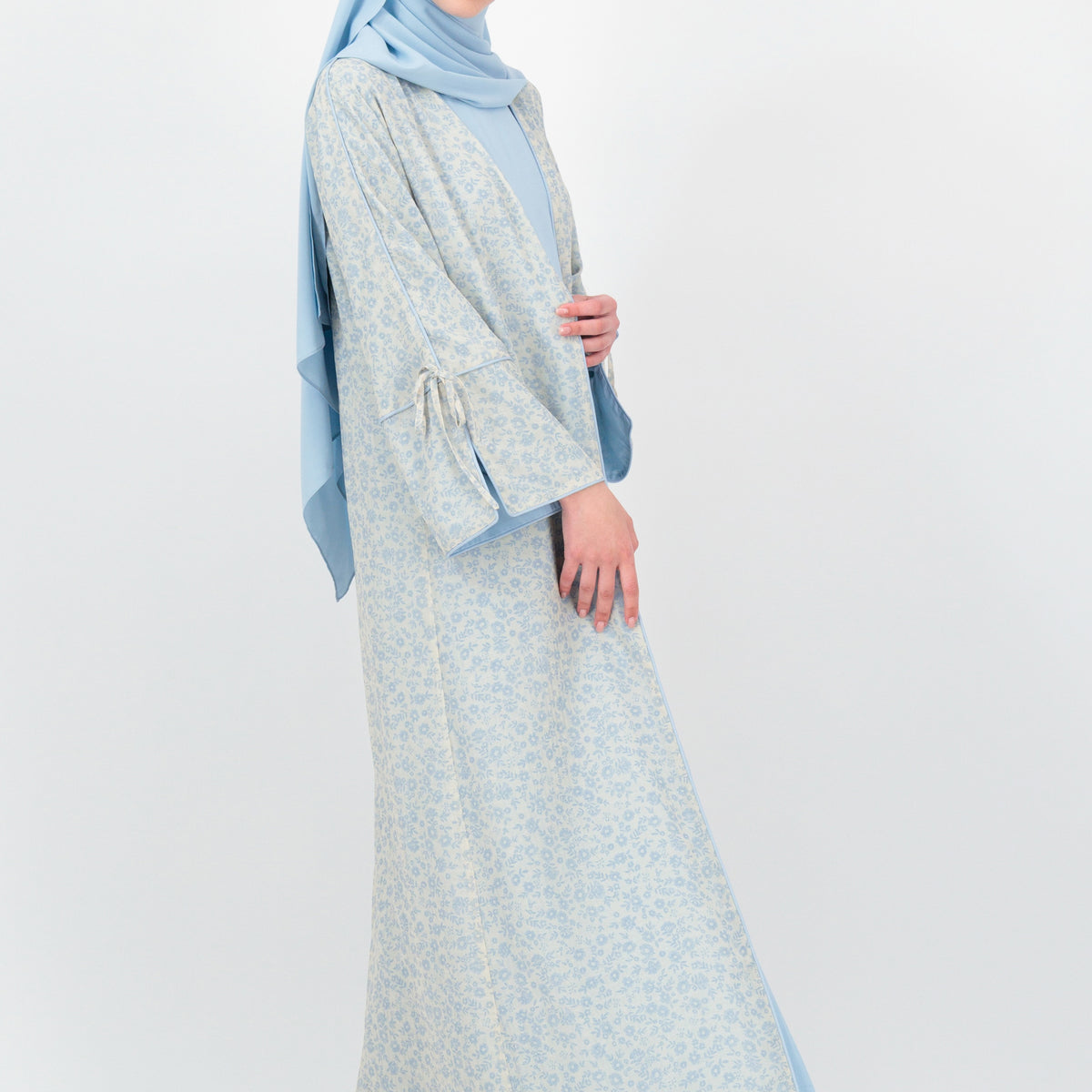 FARES Printed 3 Piece Abaya Set - Bahr