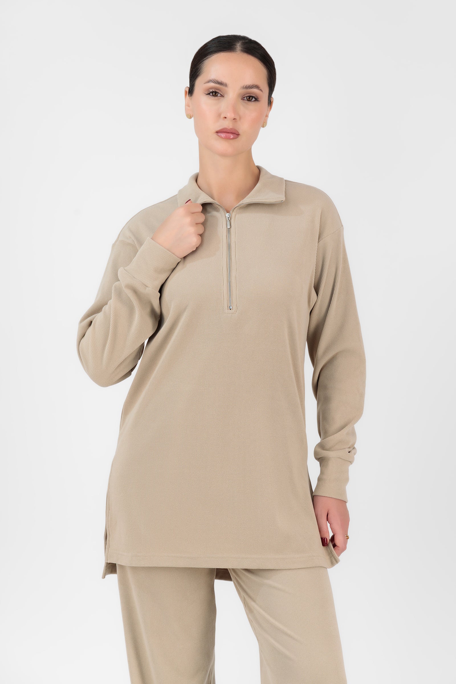 Velour Knit Top - Sandstone