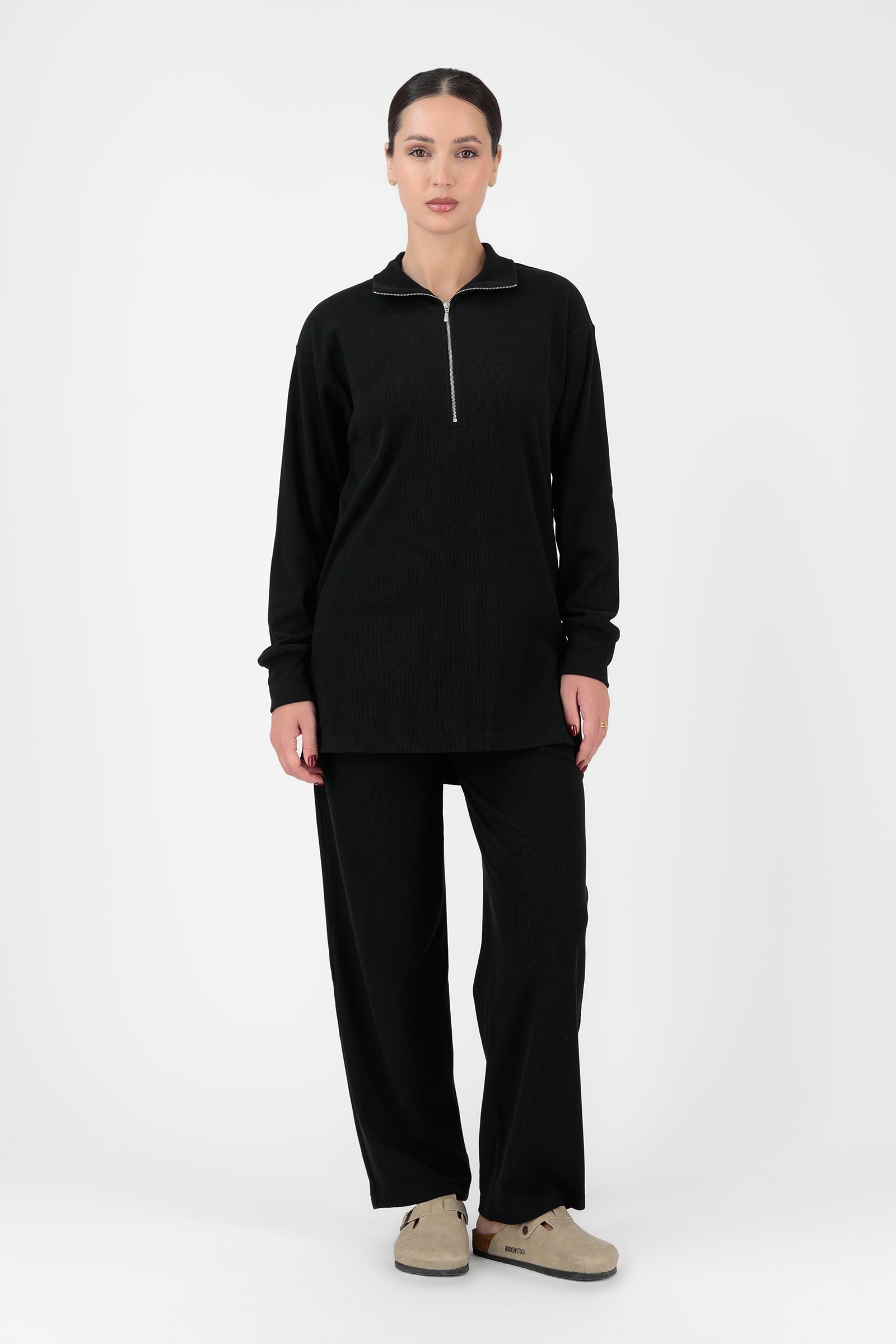 Velour Knit Top - Black