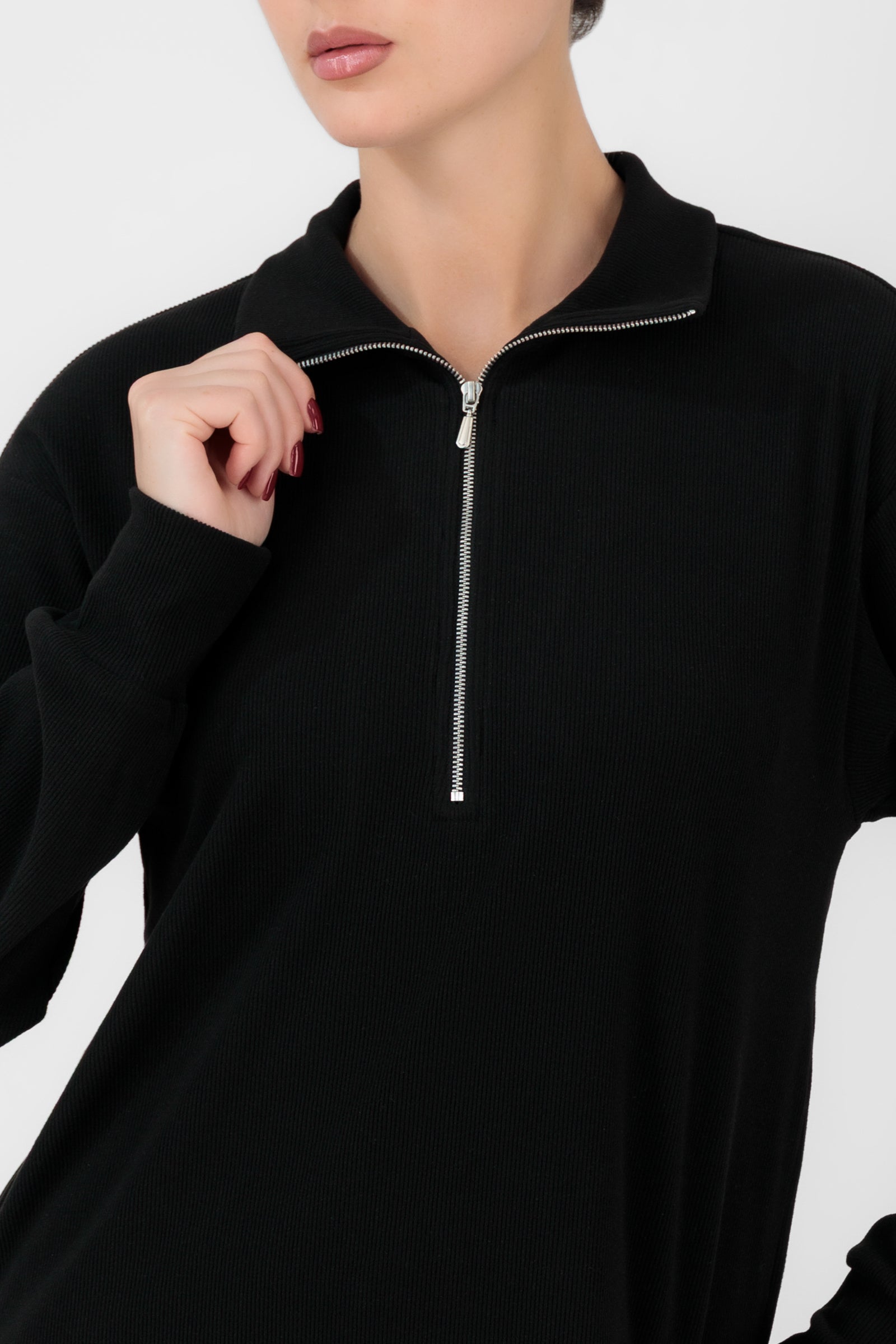 Velour Knit Top - Black