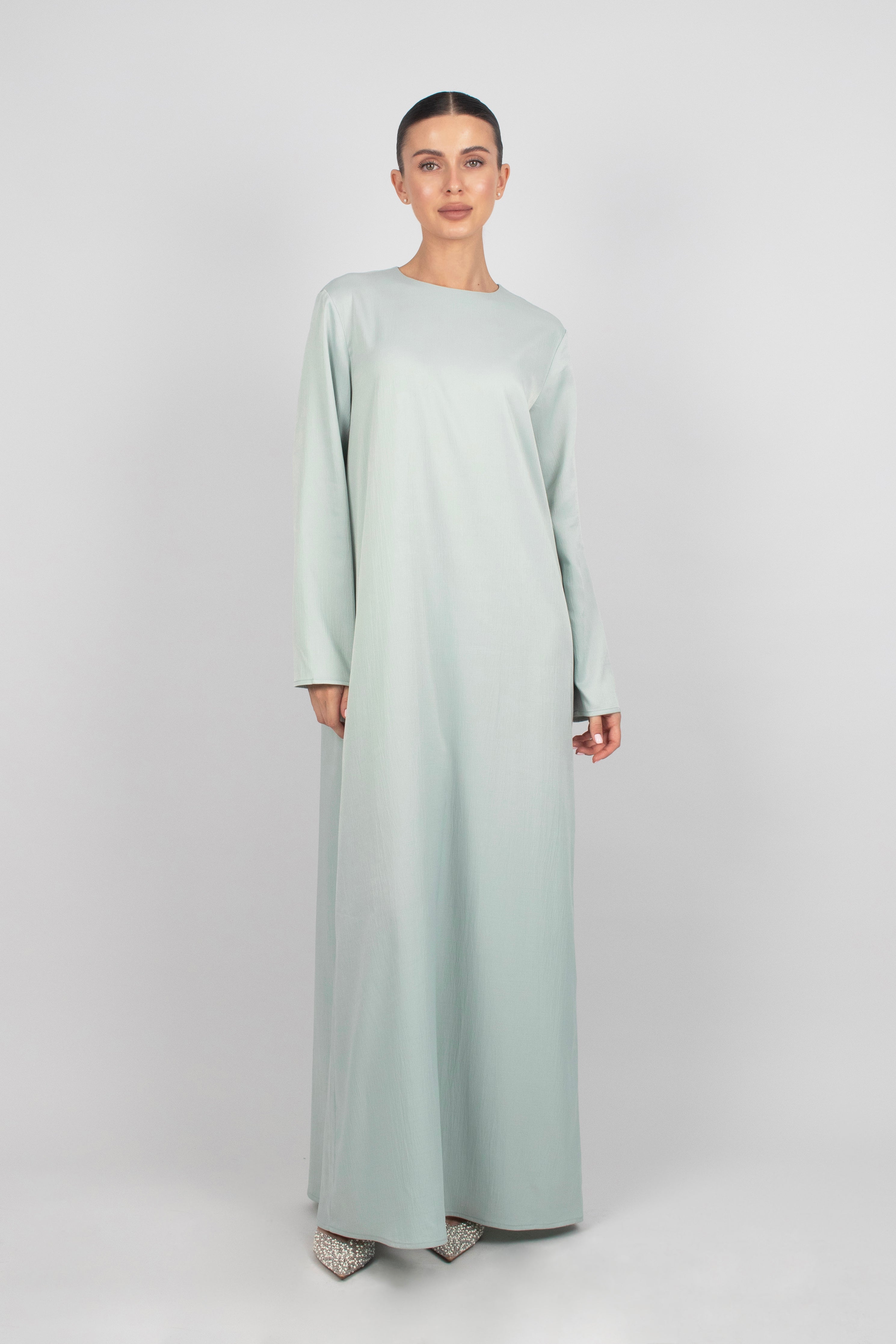 CA - Sheer Abaya and Dress Set - Sea Mist
