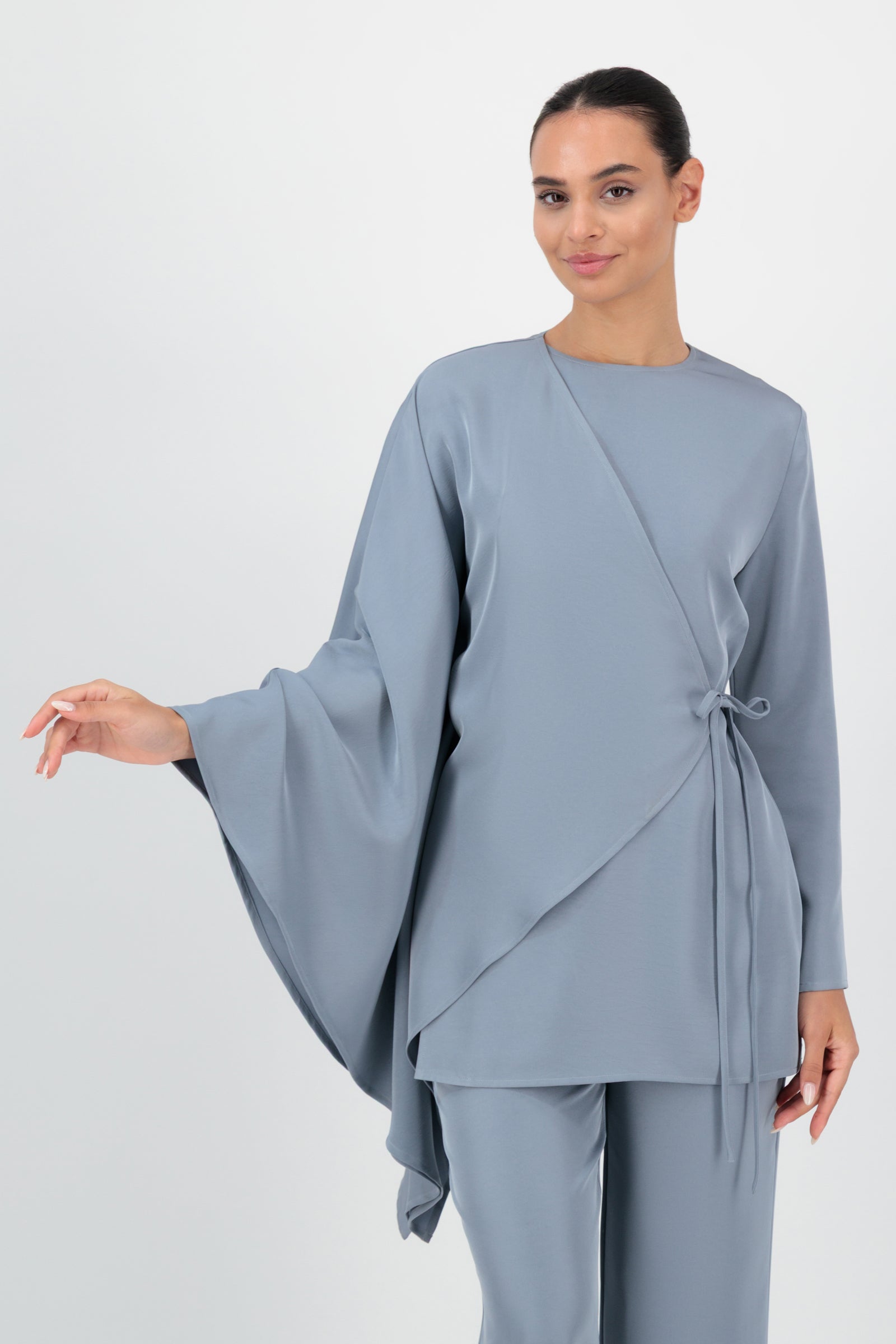 Butterfly Sleeve Wrap Tunic - Farasha