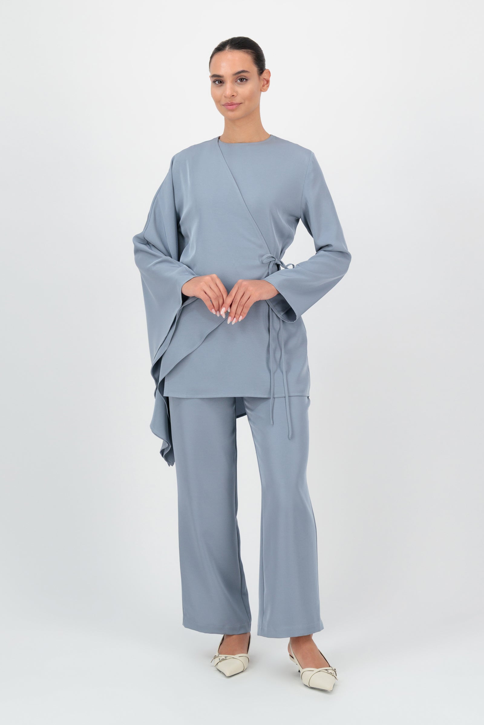 Butterfly Sleeve Wrap Tunic - Farasha
