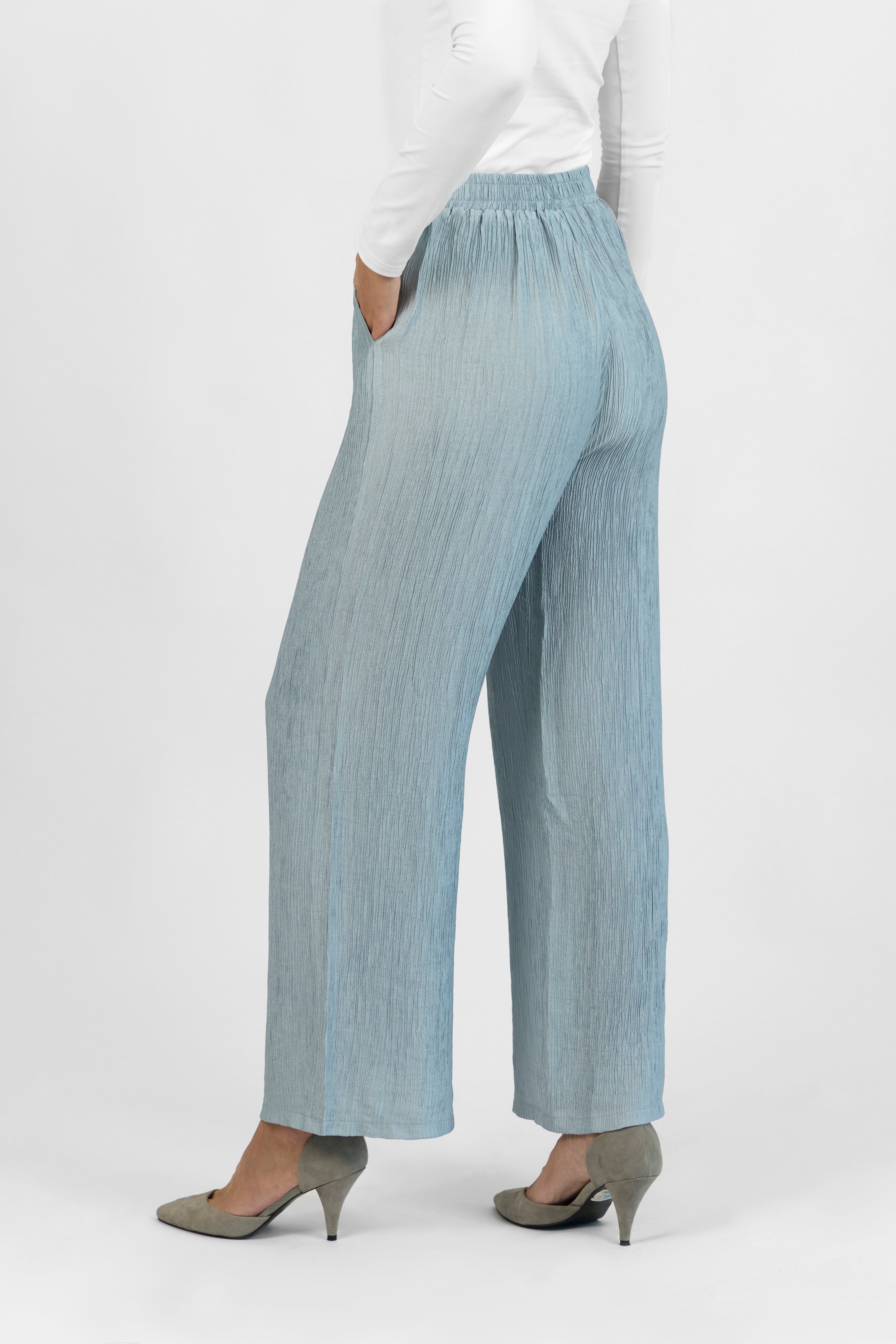 CA - Rippled Relaxed Fit Pants - Icy Blue