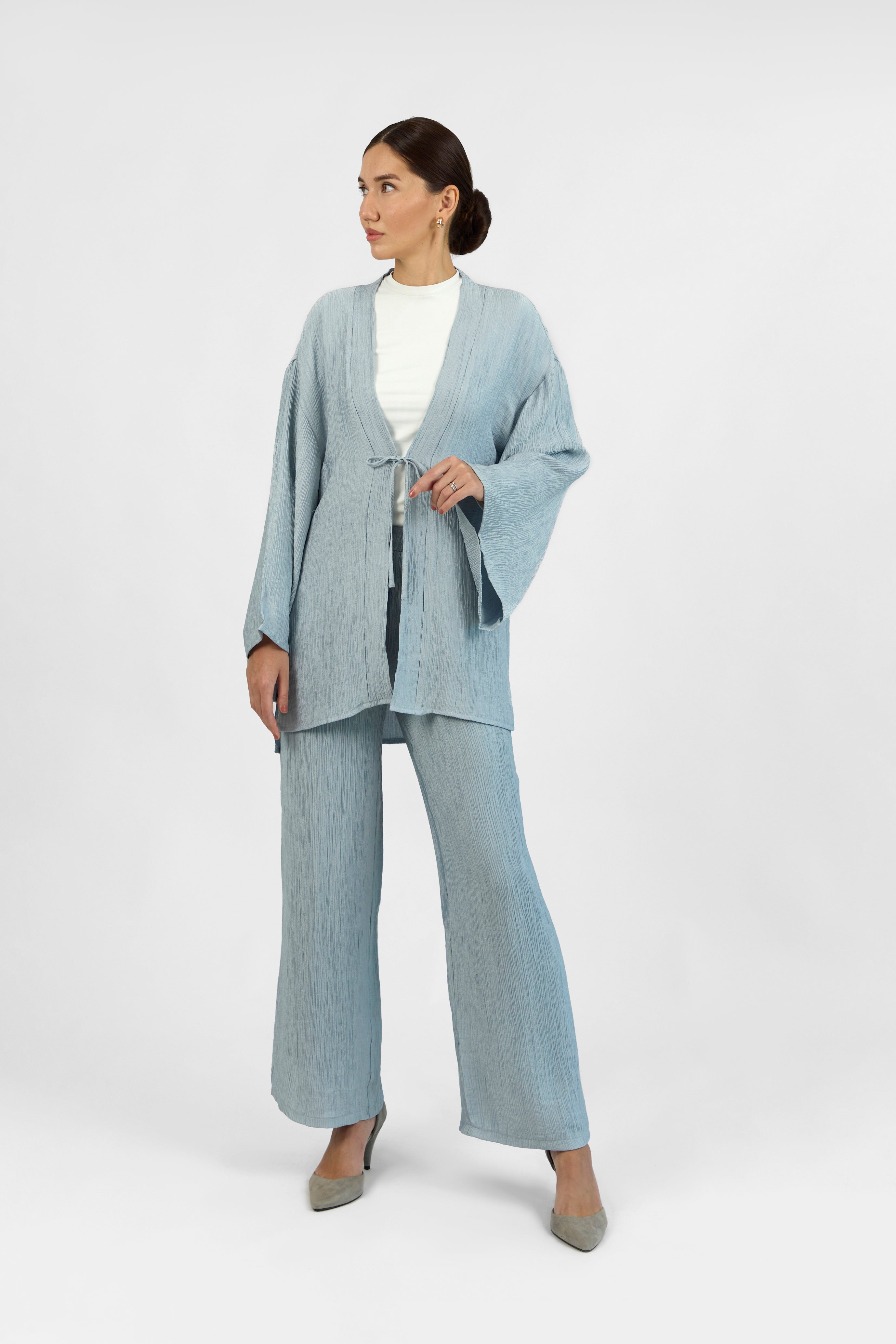 CA - Rippled Relaxed Fit Pants - Icy Blue